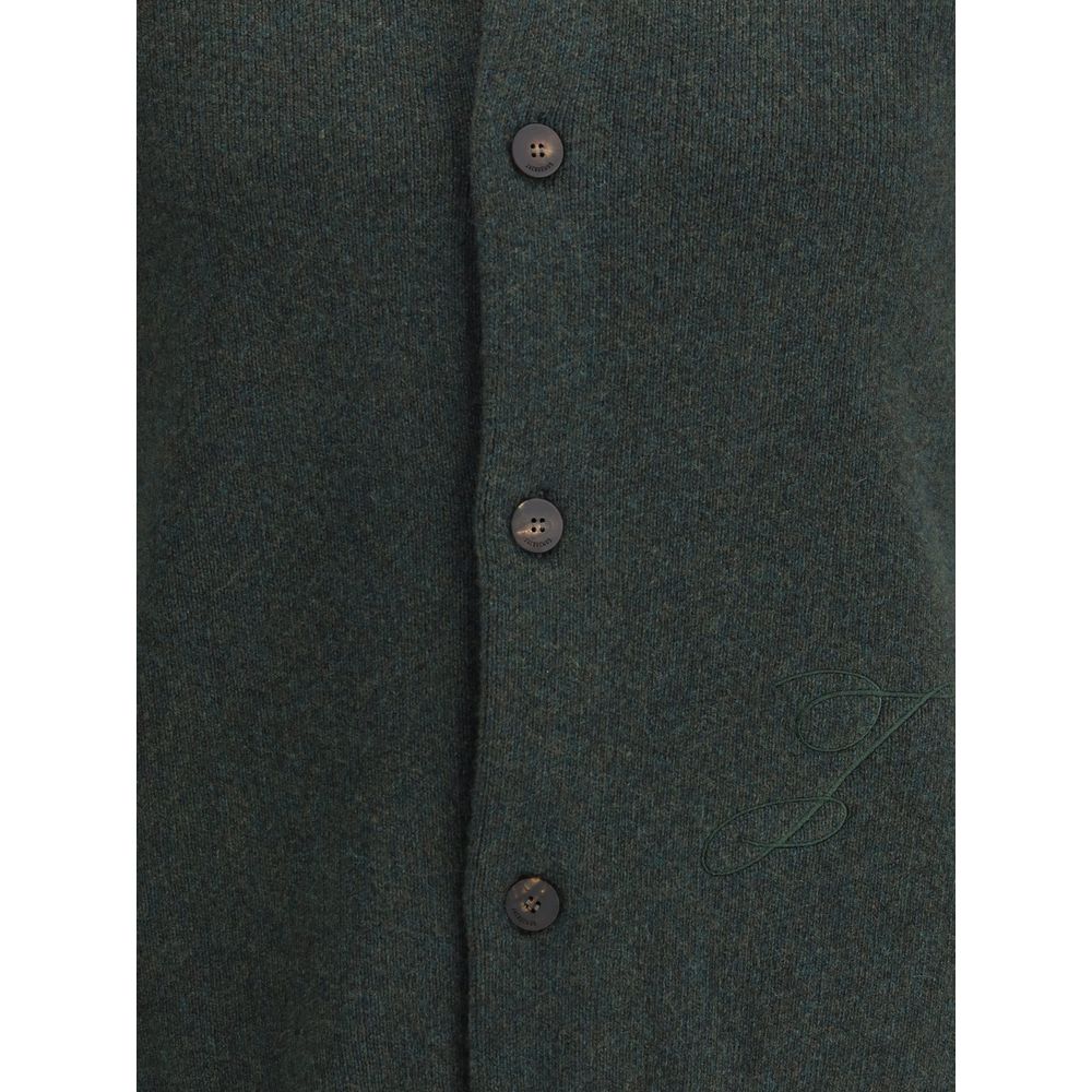 Jacquemus Green Fleece Wool Cardigan