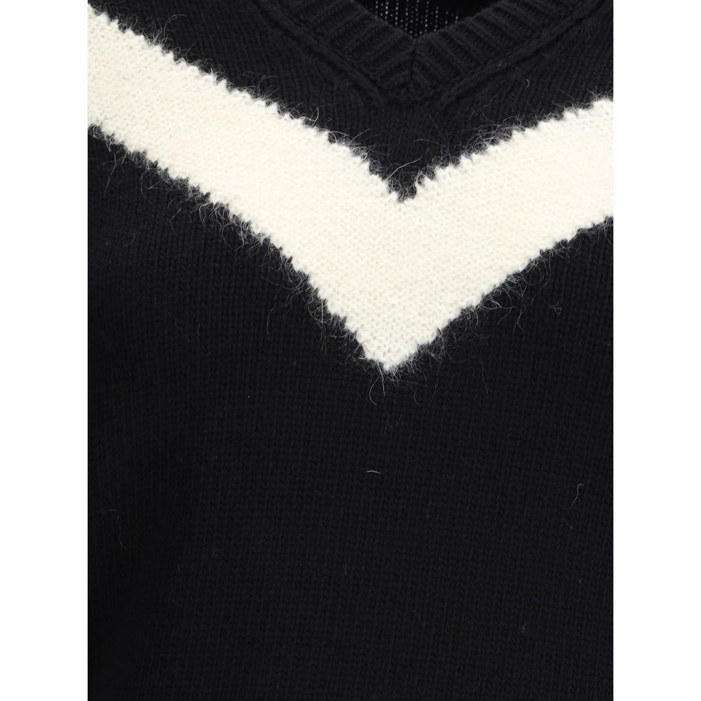 Valentino Sort Fleece Uld Sweatshirt