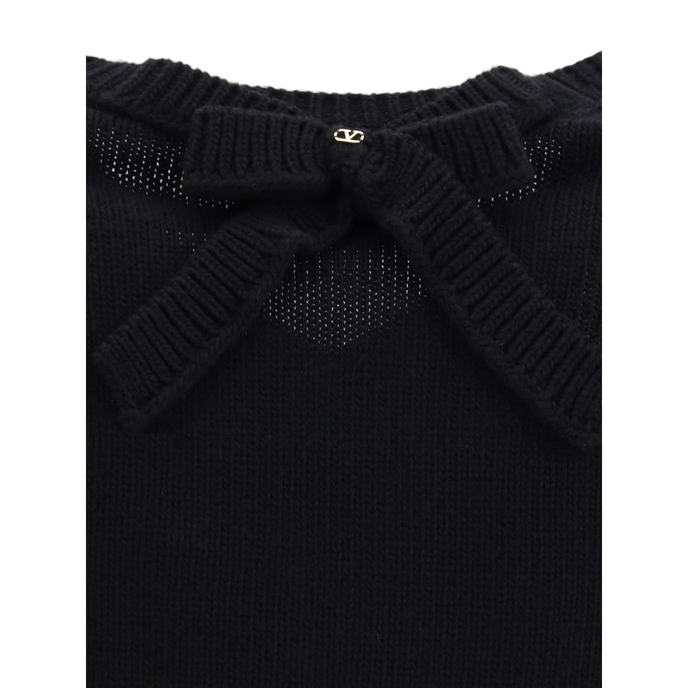 Valentino Sort Fleece Uld Sweatshirt