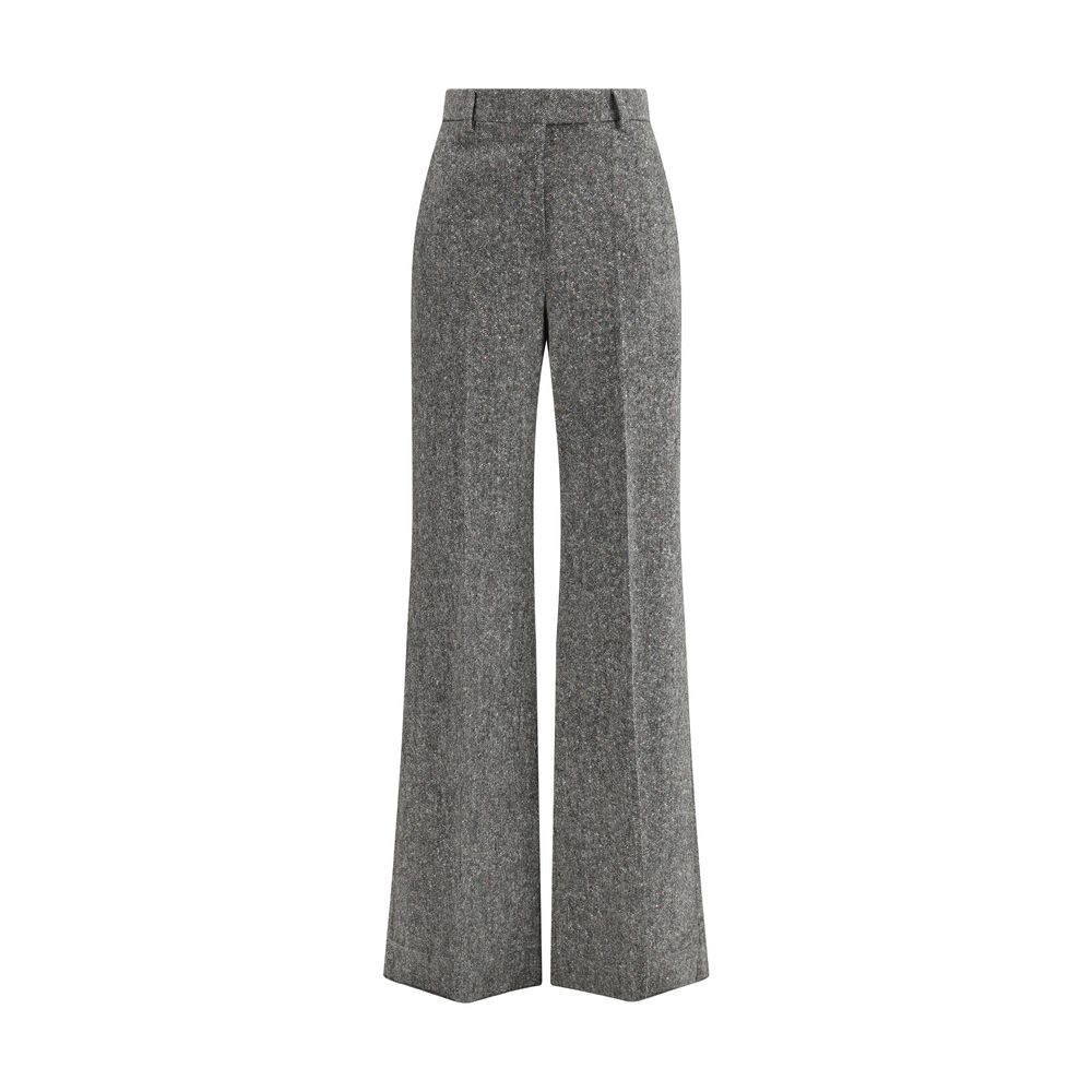 Valentino Gray Fleece Wool Pants