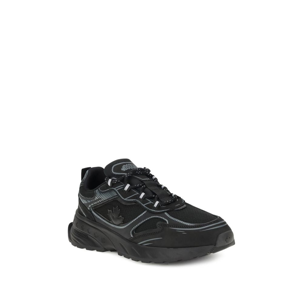 Dsquared² Sorte Bos Taurus Athletic Sneakers i Kalveskind