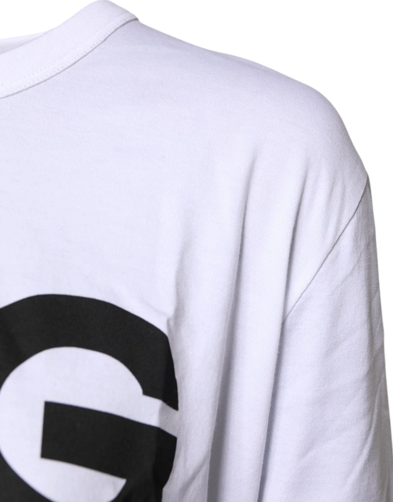 Dolce &amp; Gabbana hvid grafisk print bomuld T-shirt med rund hals