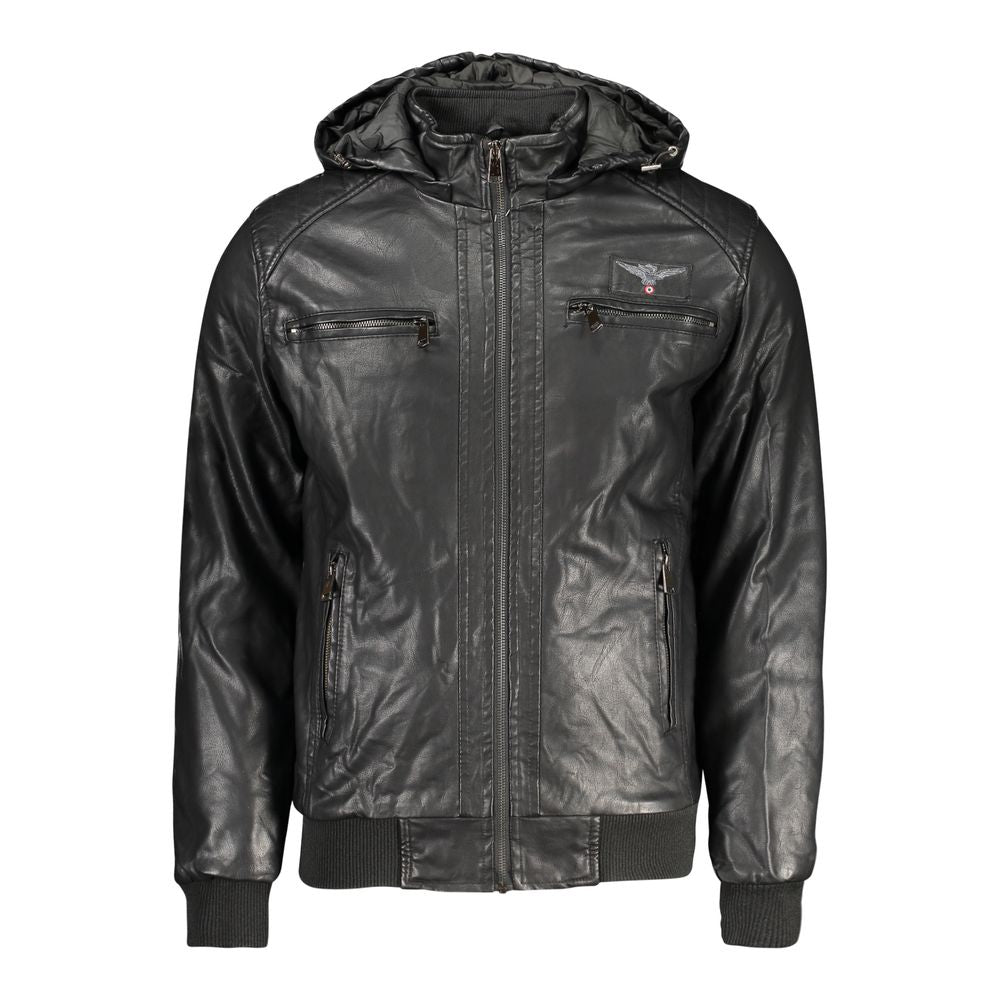 Accademia Militare Black Polyester Jackets & Coat