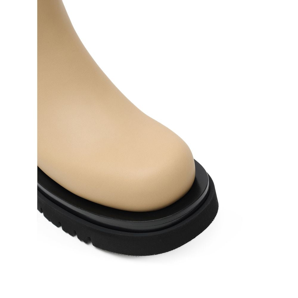 Bottega Veneta Beige Læder Chelsea Støvler