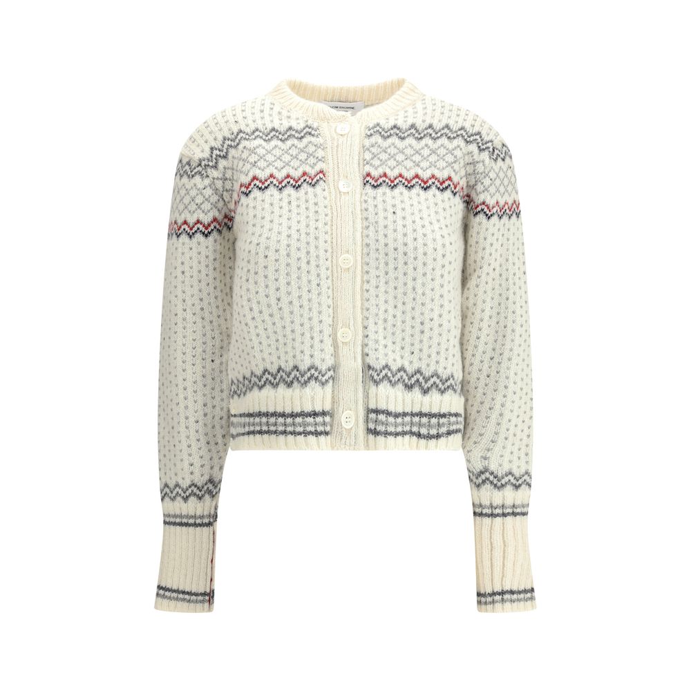 Thom Browne Hvid Uldcardigan