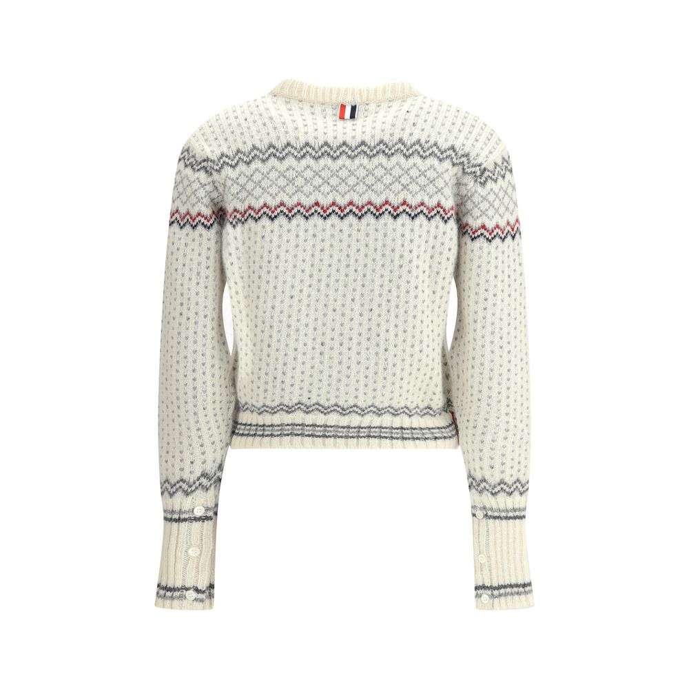 Thom Browne Hvid Uldcardigan