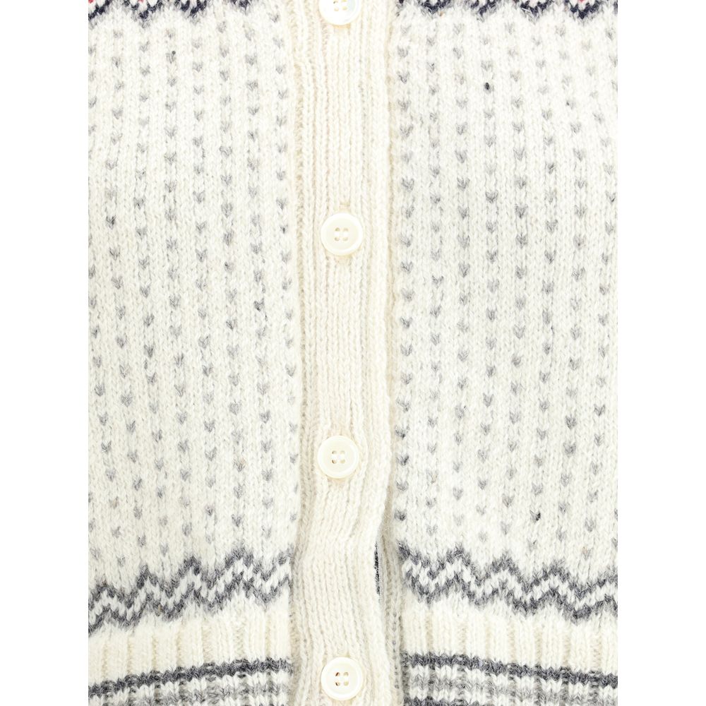 Thom Browne Hvid Uldcardigan