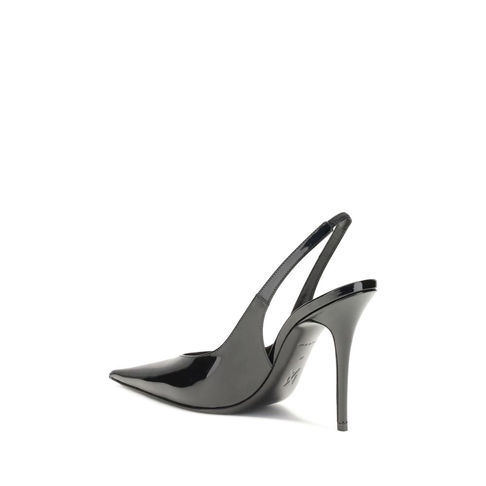 Amina Muaddi sorte læderpumps