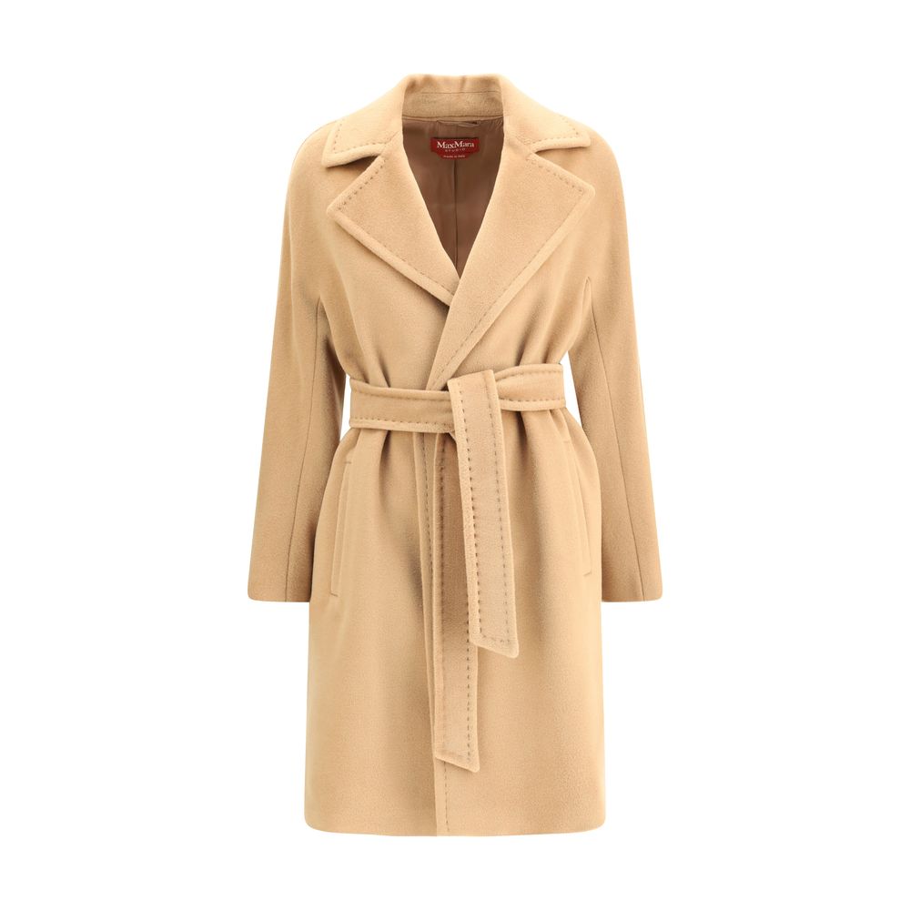 Max Mara Beige Fleece Uldfrakke