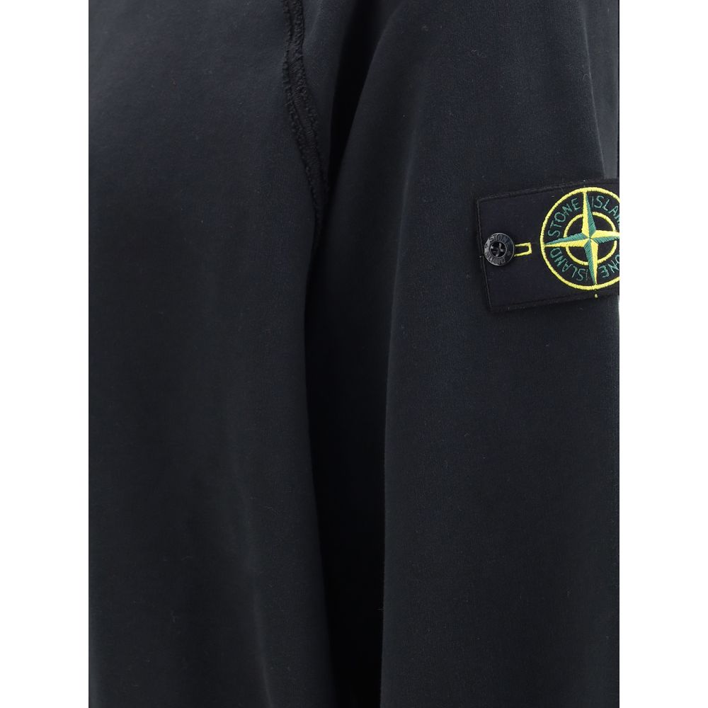 Stone Island sort bomulds sweatshirt