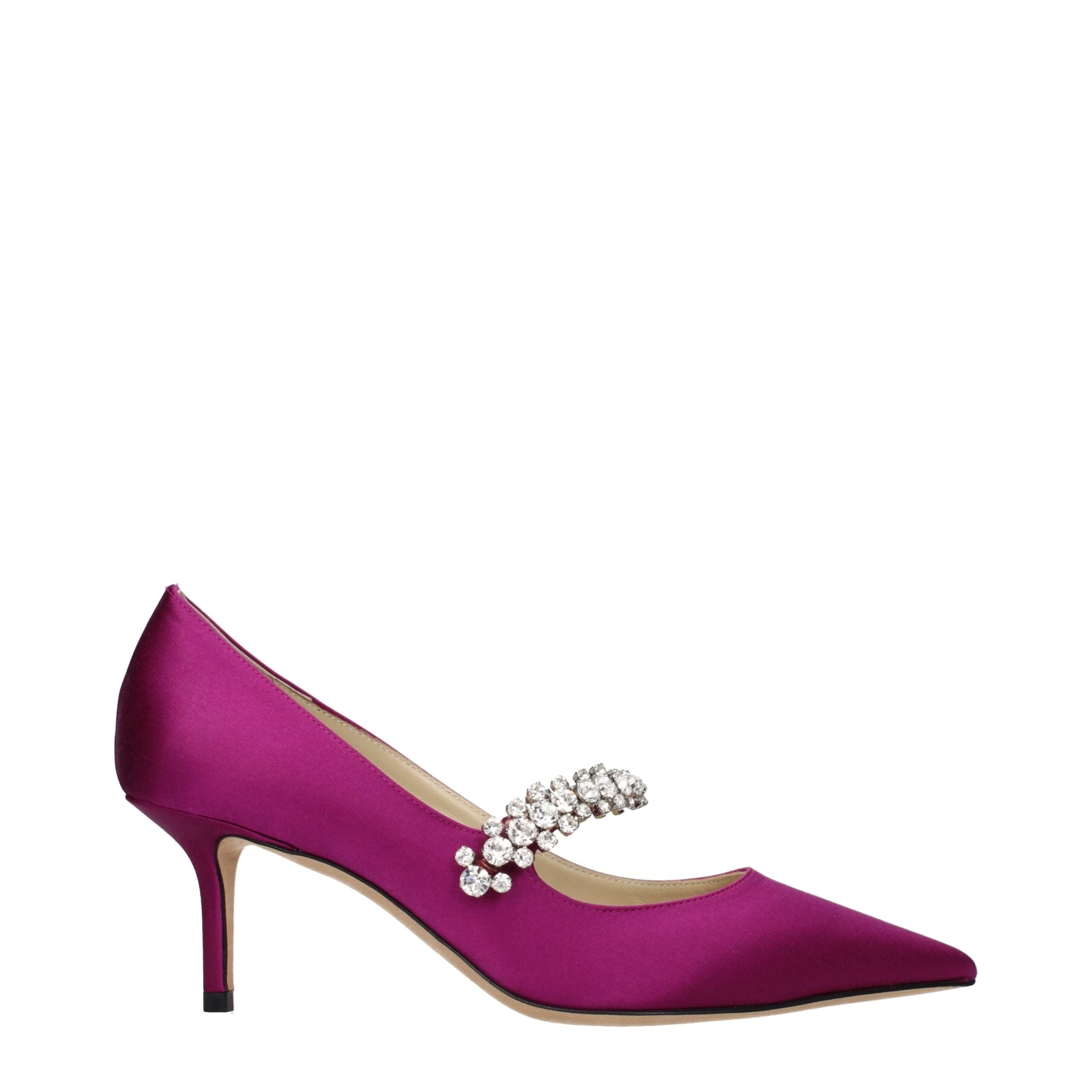 Jimmy Choo Pink Satin Pumps med Mellemhøj Hæl