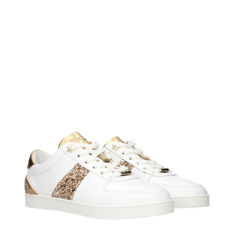 Jimmy Choo Hvide Læder Low Top Sneakers