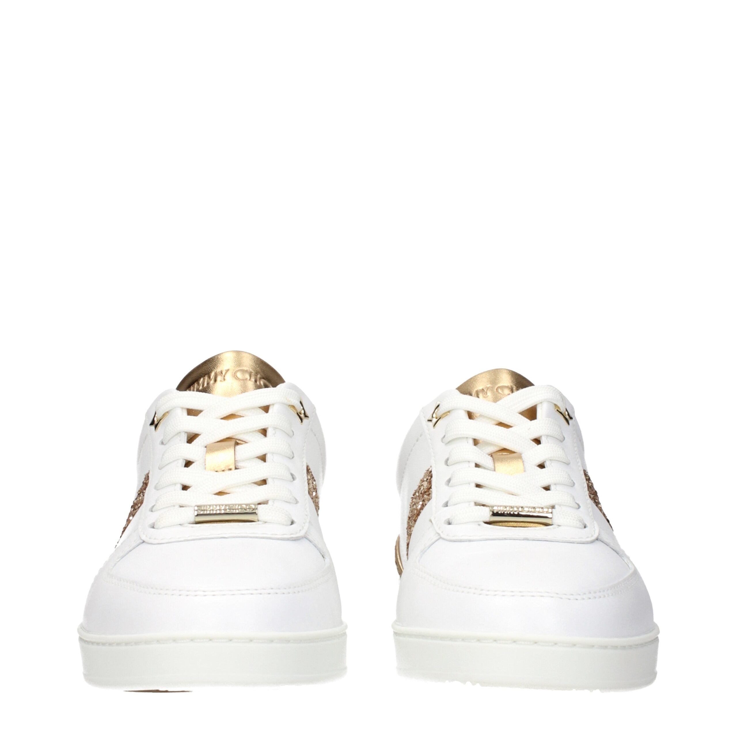 Jimmy Choo Hvide Læder Low Top Sneakers