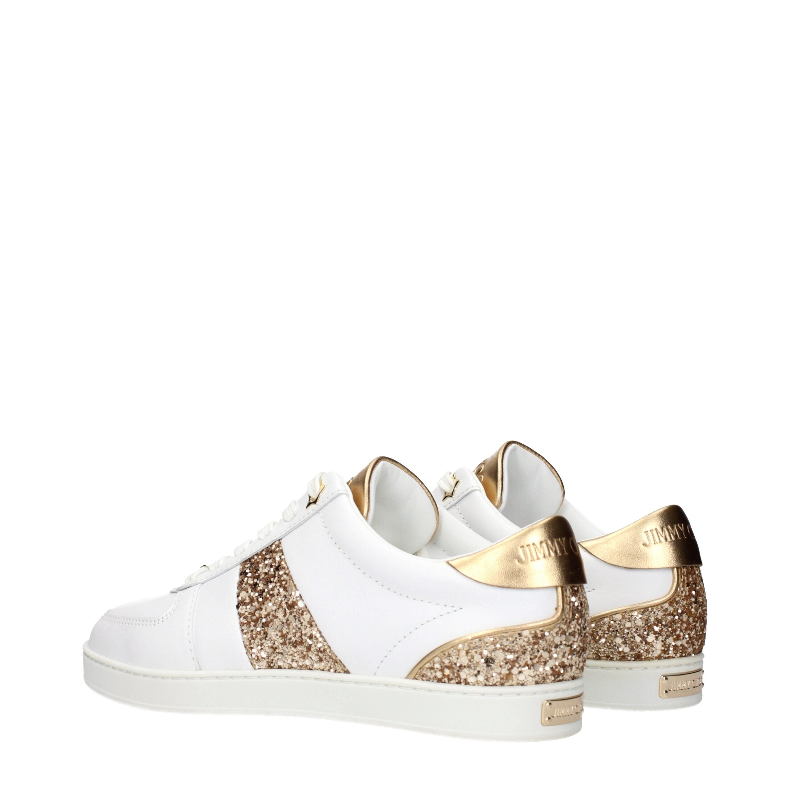 Jimmy Choo Hvide Læder Low Top Sneakers