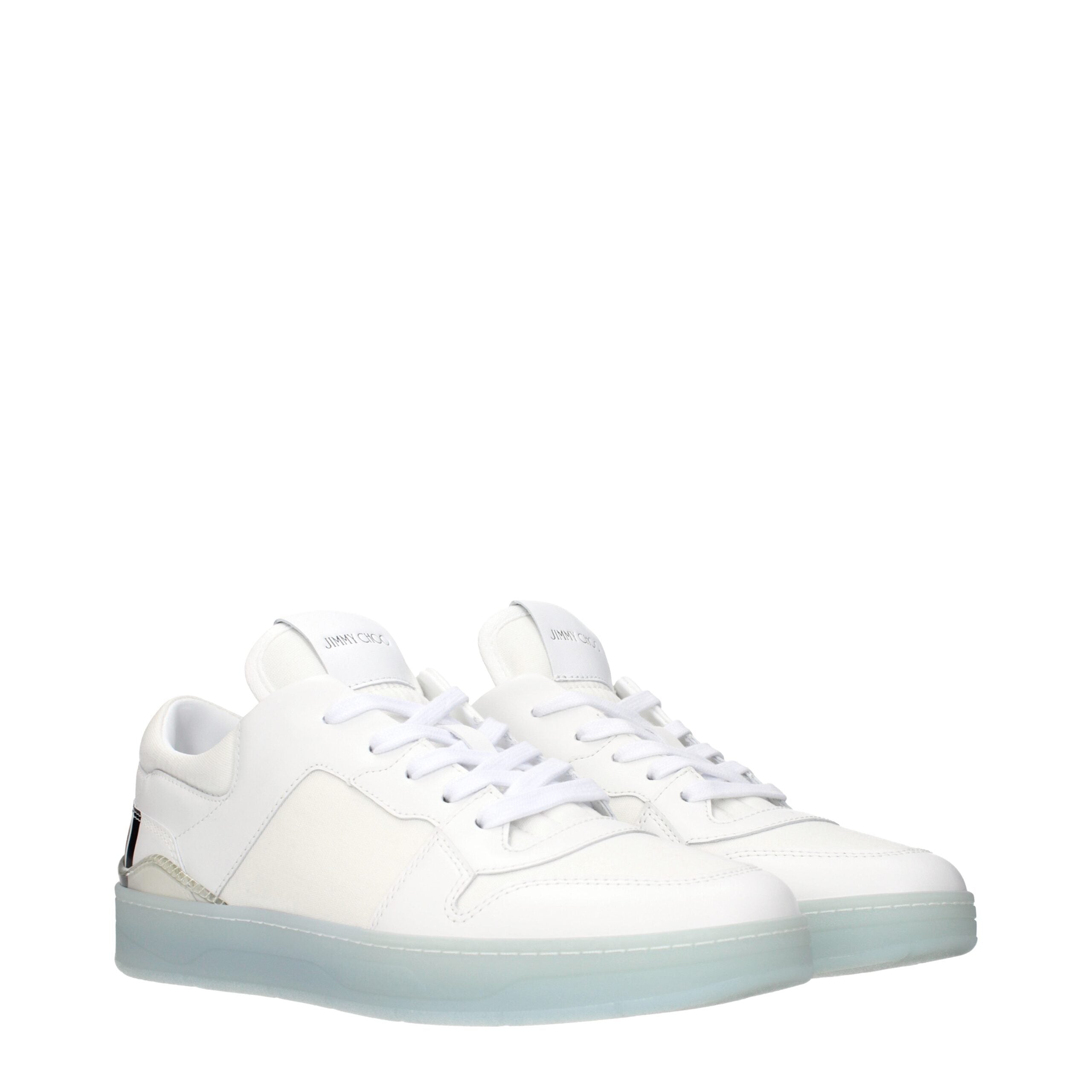 Jimmy Choo Hvide Læder Low Top Sneakers