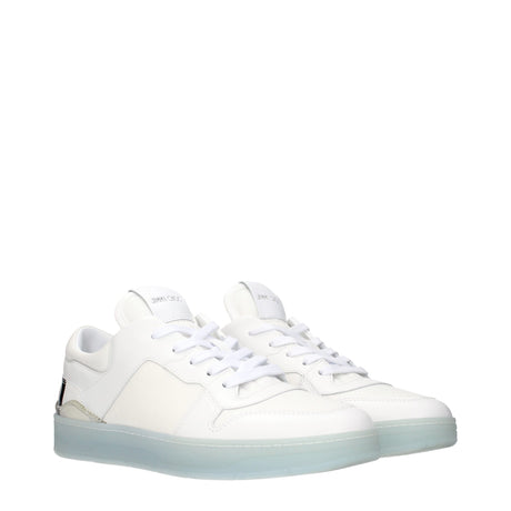 Jimmy Choo Hvide Læder Low Top Sneakers