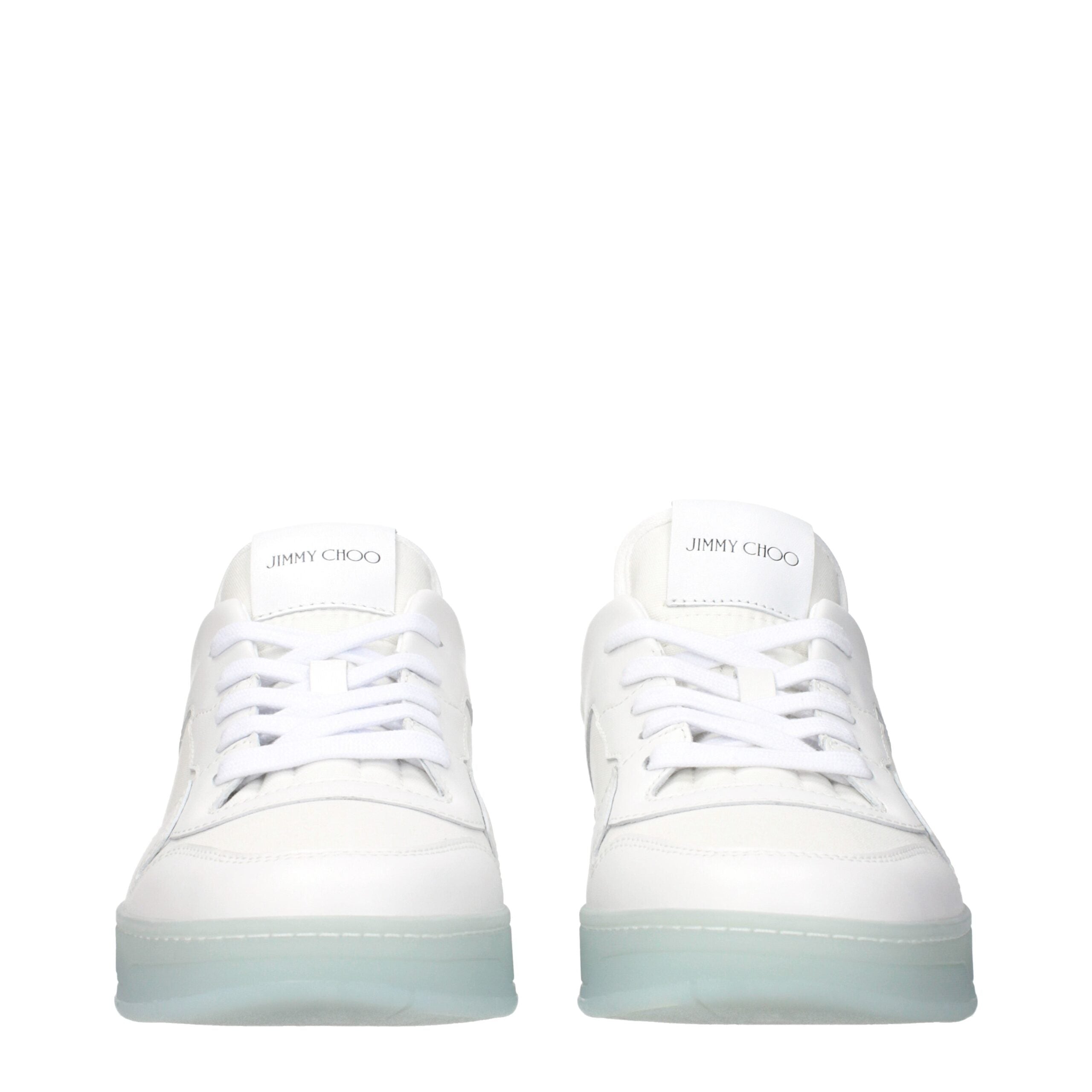 Jimmy Choo Hvide Læder Low Top Sneakers