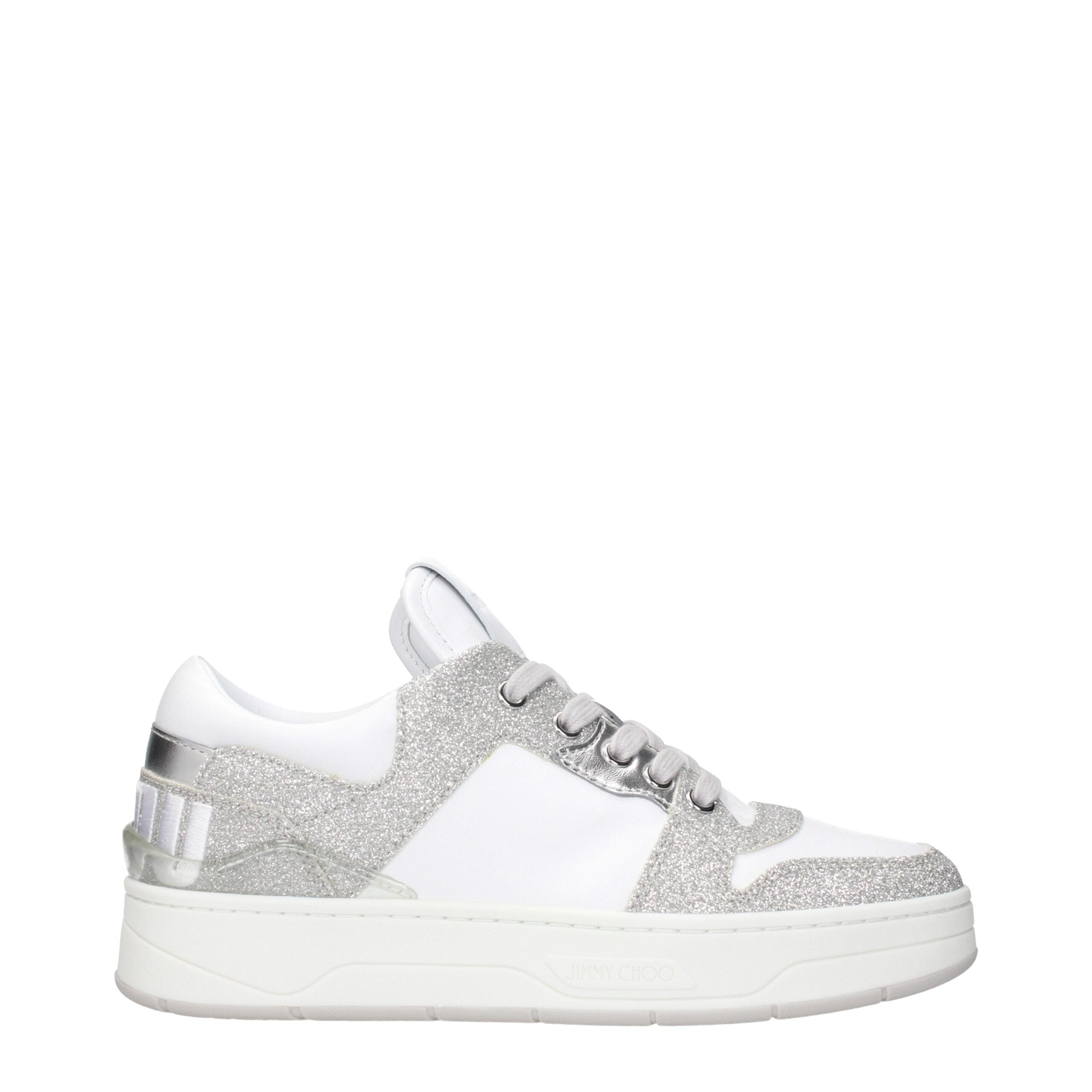 Jimmy Choo Hvide Læder Low Top Sneakers