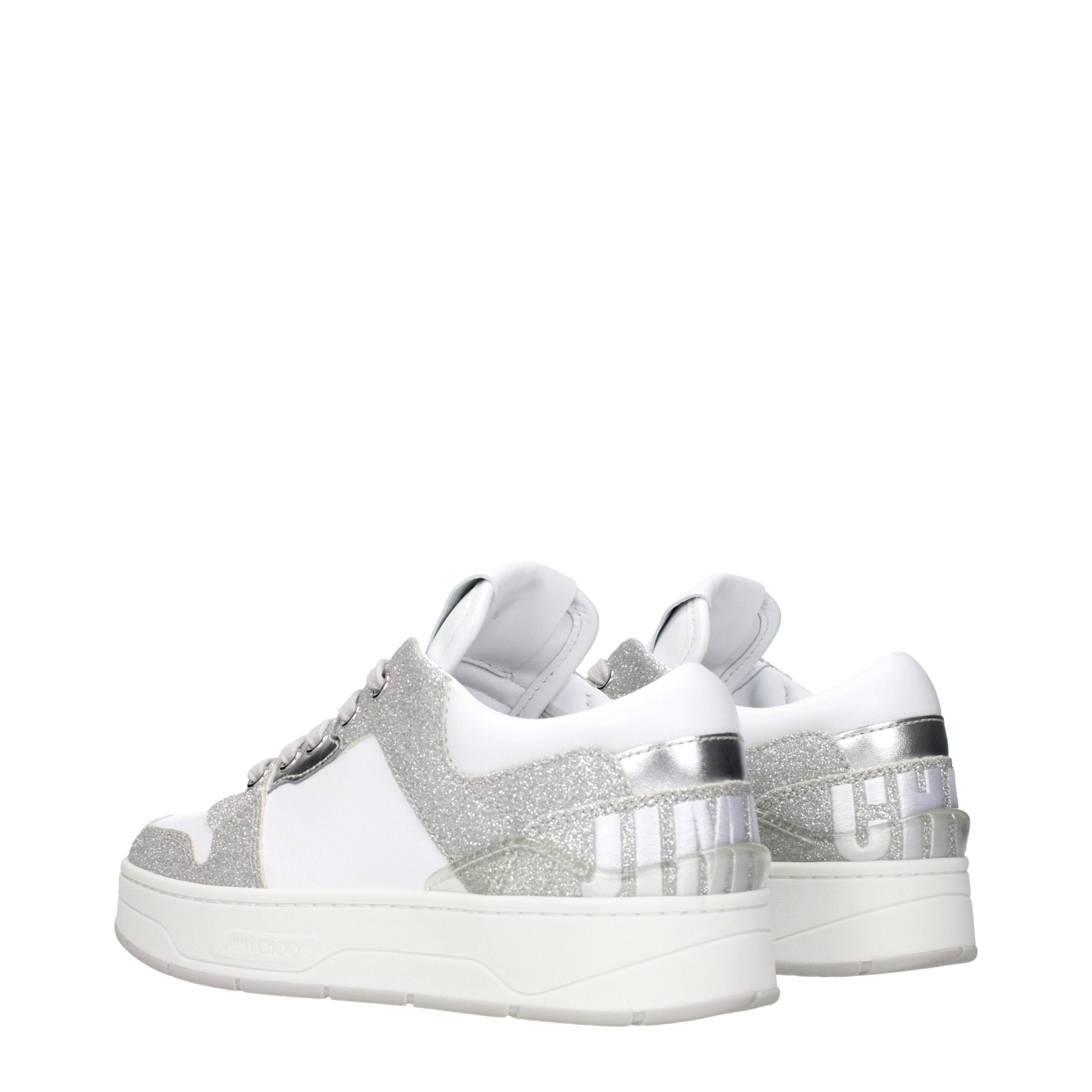 Jimmy Choo Hvide Læder Low Top Sneakers