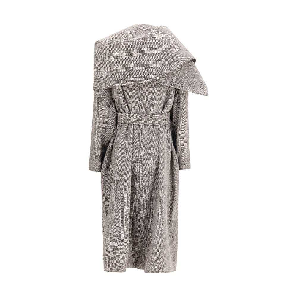 Ferragamo brun fleece uldfrakke