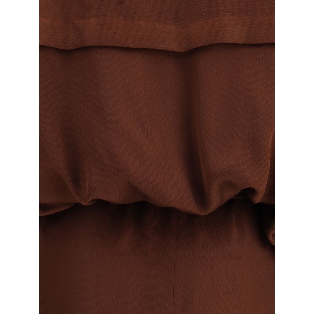 Petar Petrov Bordeaux silke afslappet kjole