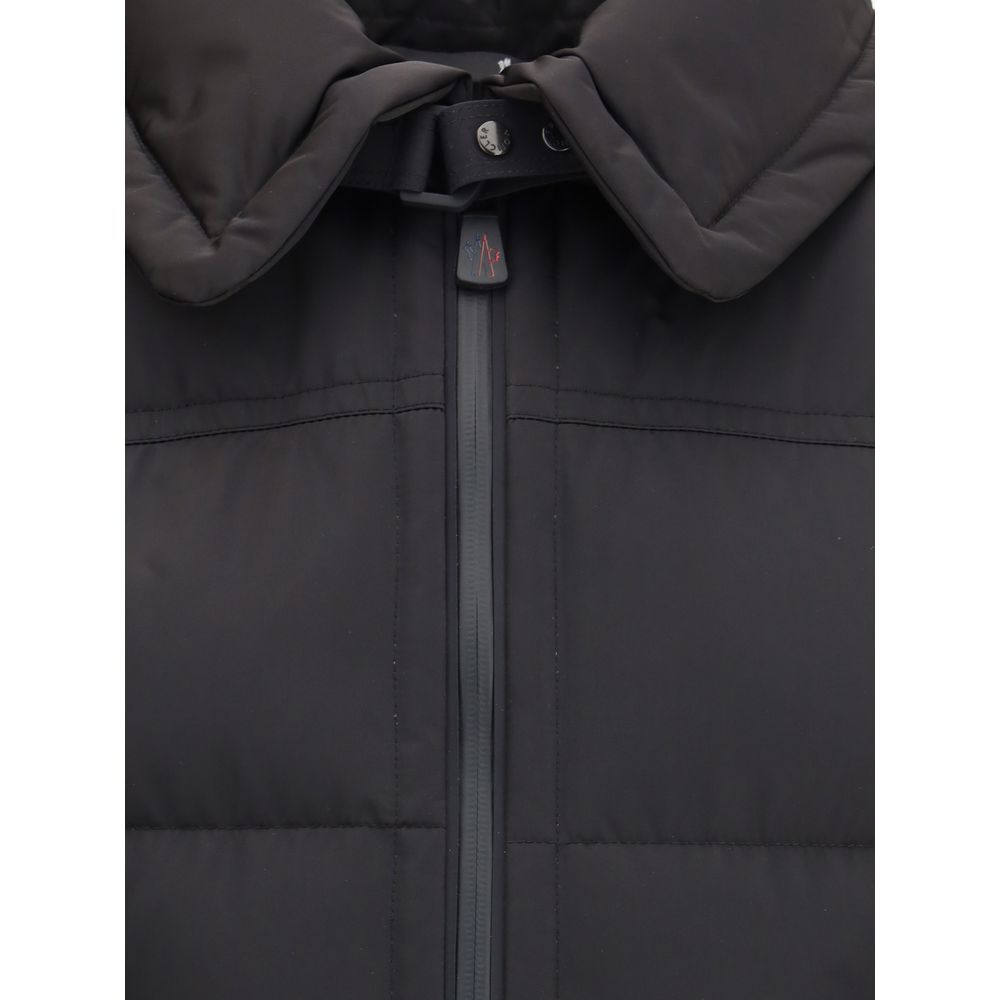 Moncler Grenoble Sort Polyester Jakke Uden Ærmer