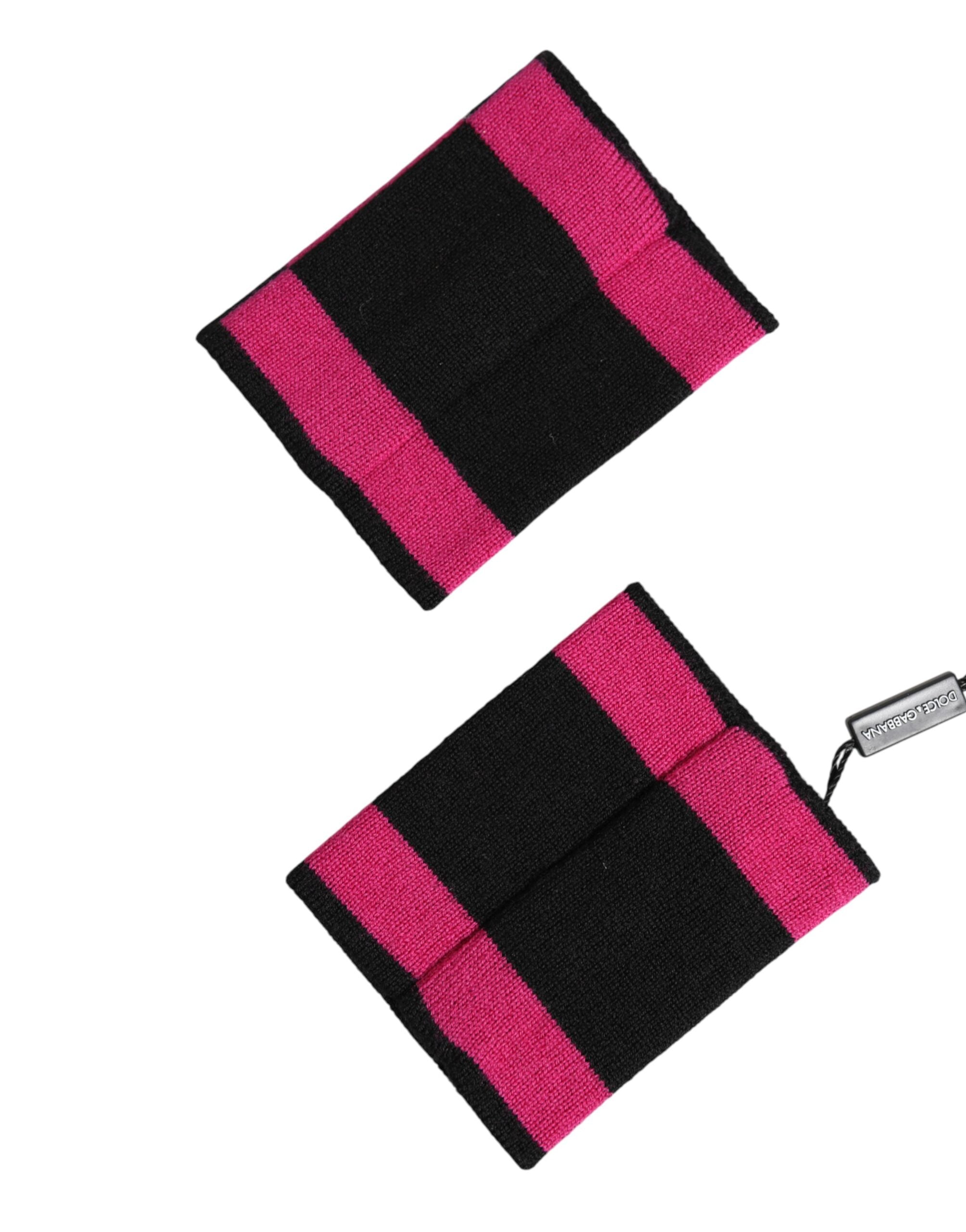 Dolce &amp; Gabbana sort lyserød DG logo kashmir 1 par armbånd
