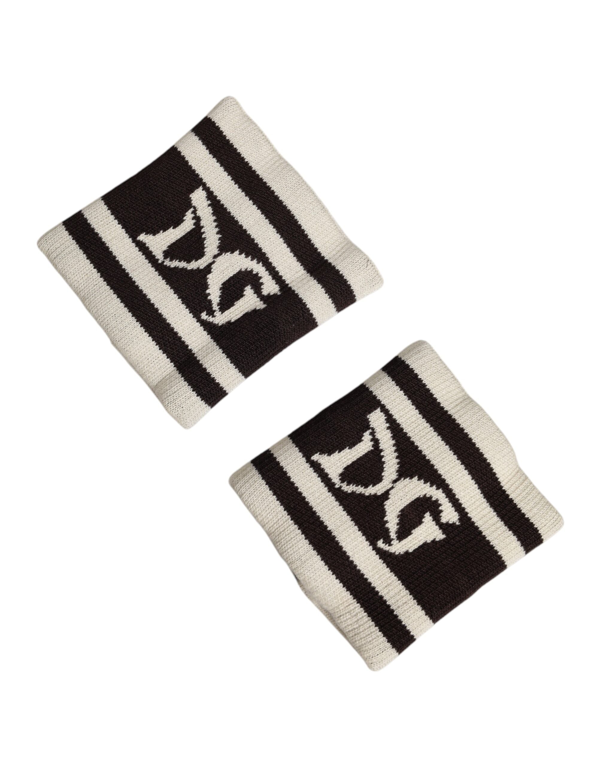 Dolce &amp; Gabbana Sort/Hvid DG Logo Bomuld 1 Par Armbånd