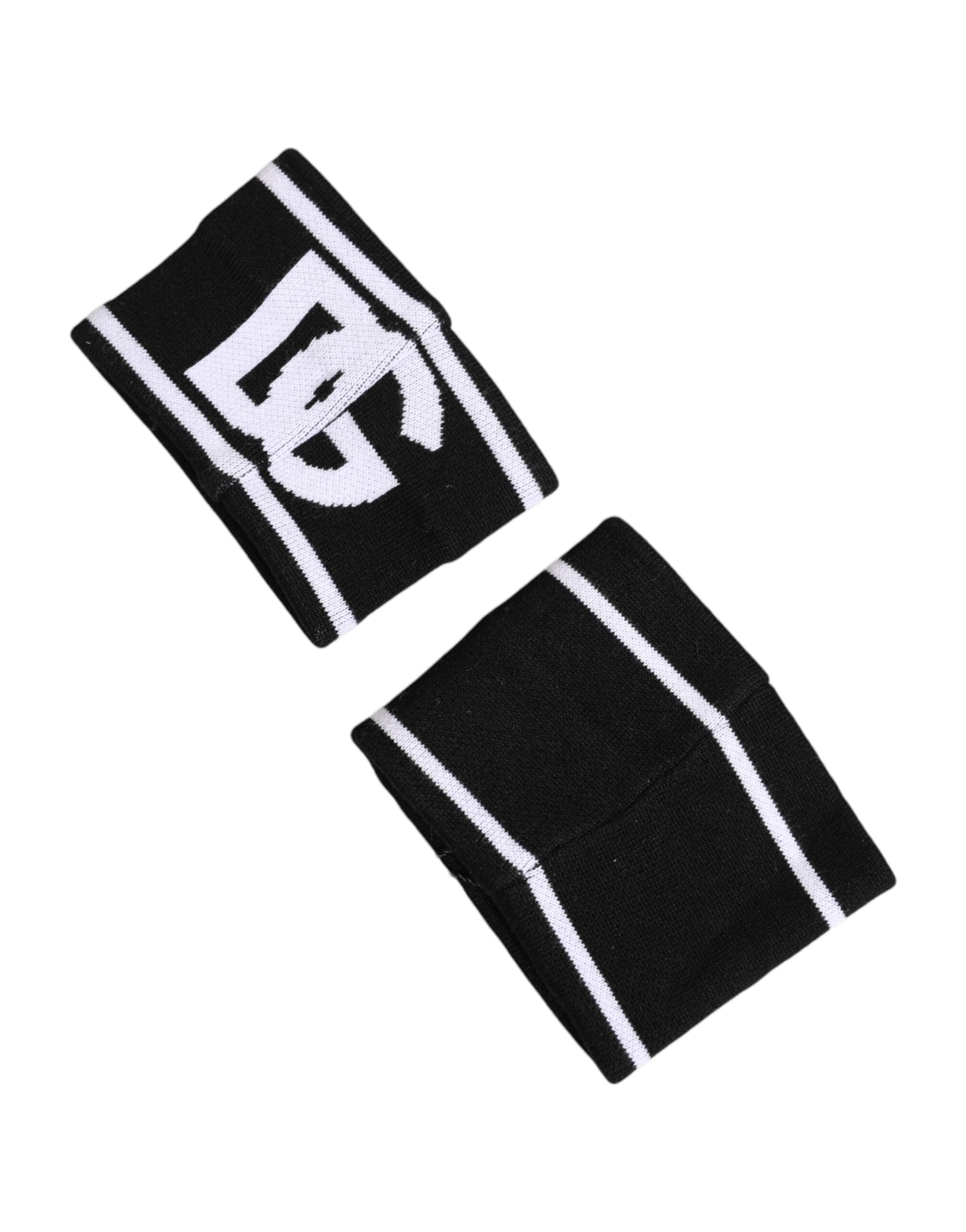 Dolce & Gabbana Black White DG Logo Cotton 1 Pair One Wristband