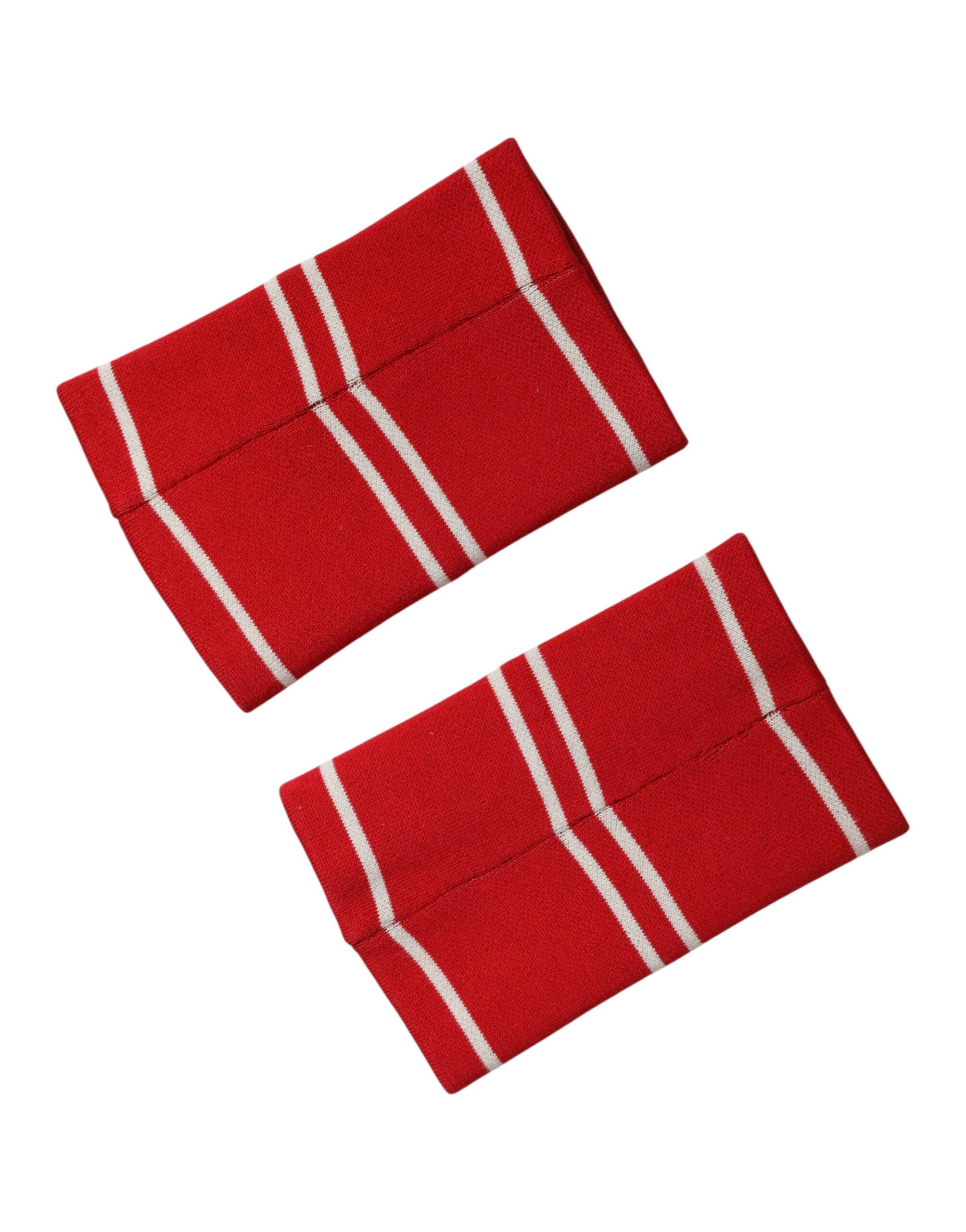 Dolce &amp; Gabbana Rød Hvid DG Logo Bomuld 1 Par One Size Armbånd