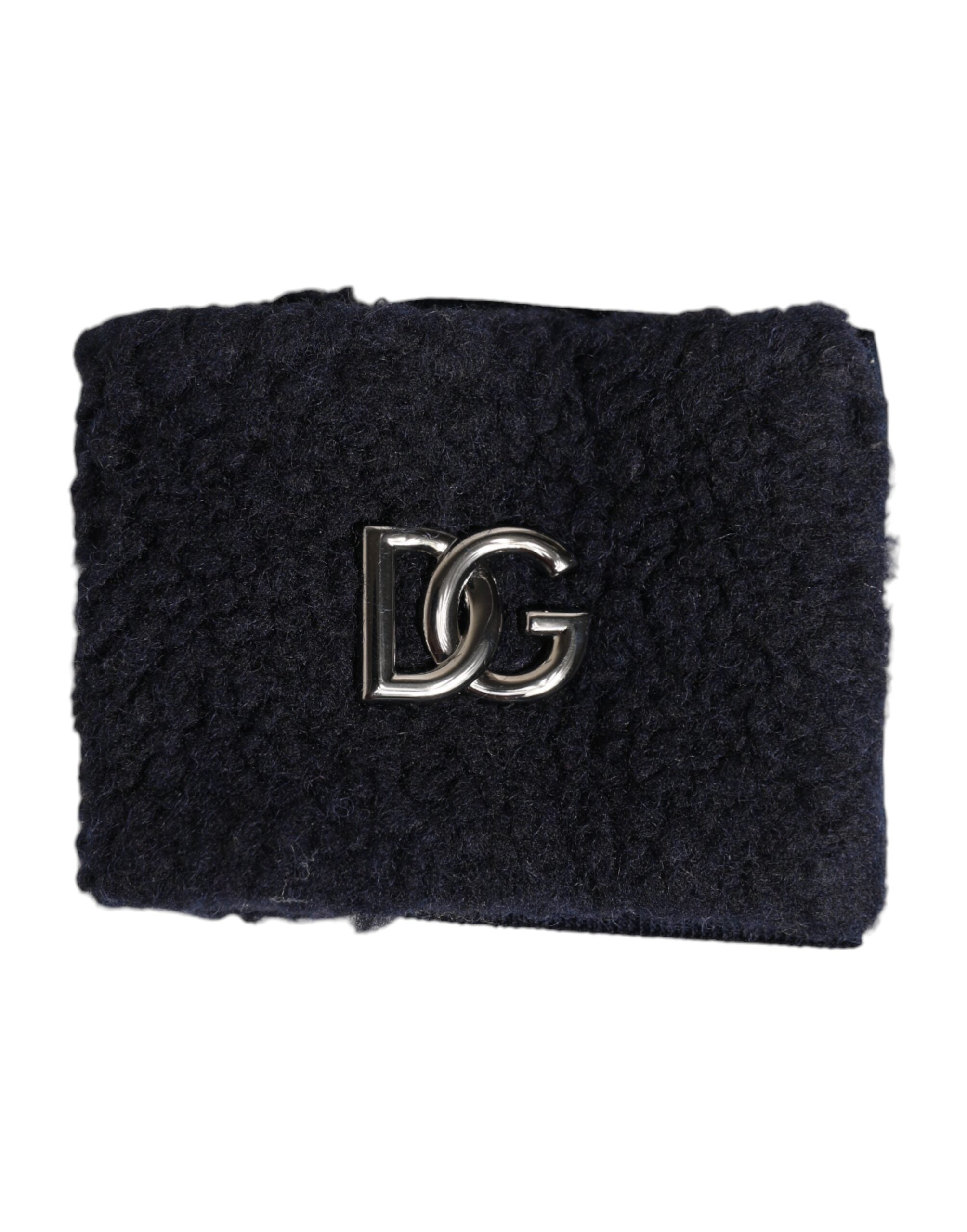 Dolce & Gabbana Black Polyester Logo Plaque Men One Size Wristband