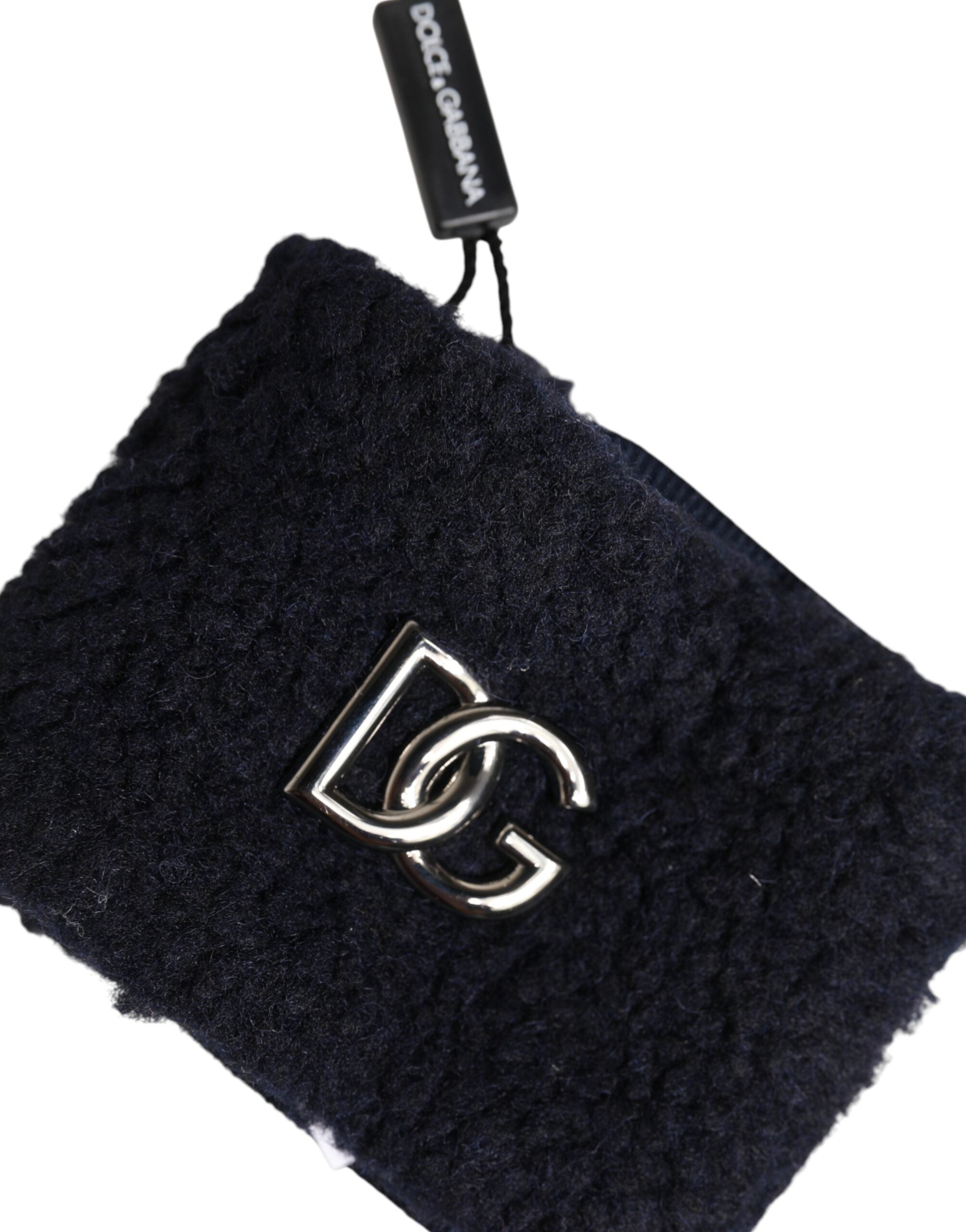 Dolce &amp; Gabbana sort polyester logoplakette herrearmbånd i én størrelse