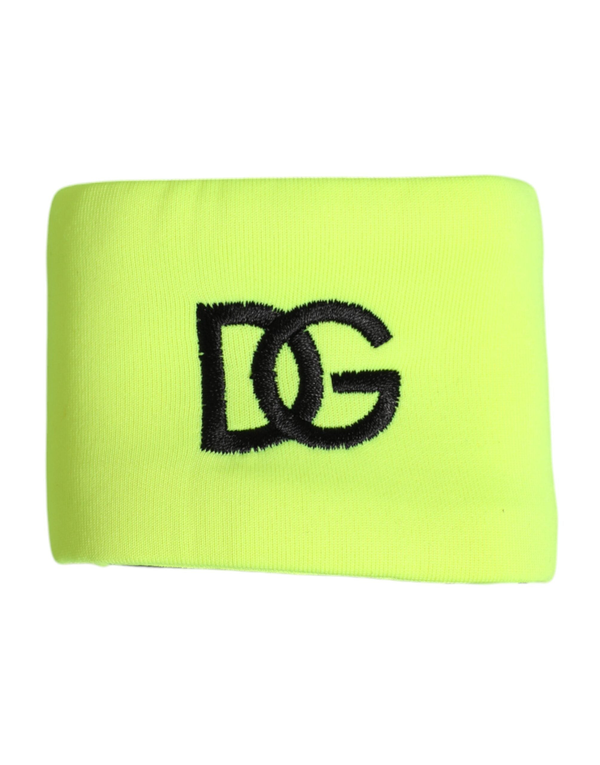Dolce &amp; Gabbana Gulgrøn Silke DG Logo Herrearmbånd