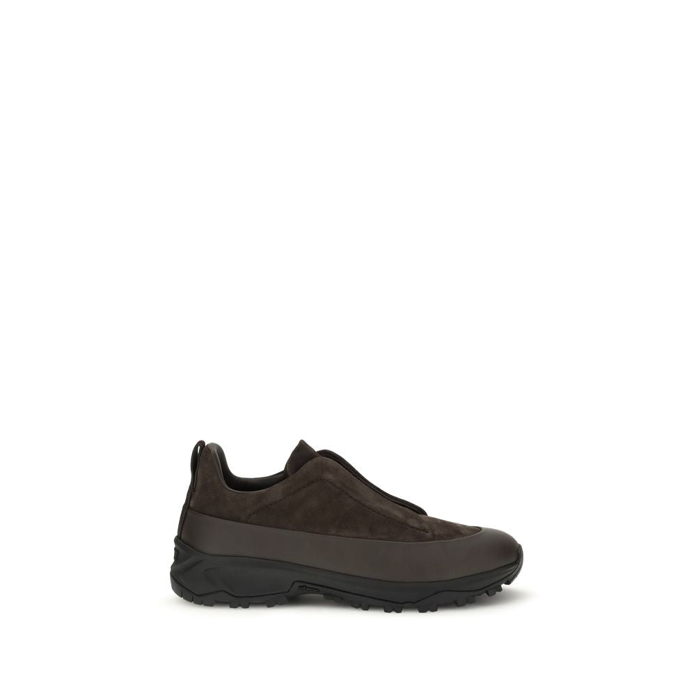 ZEGNA Sorte Bos Taurus Athletic Sneakers i Kalveskind