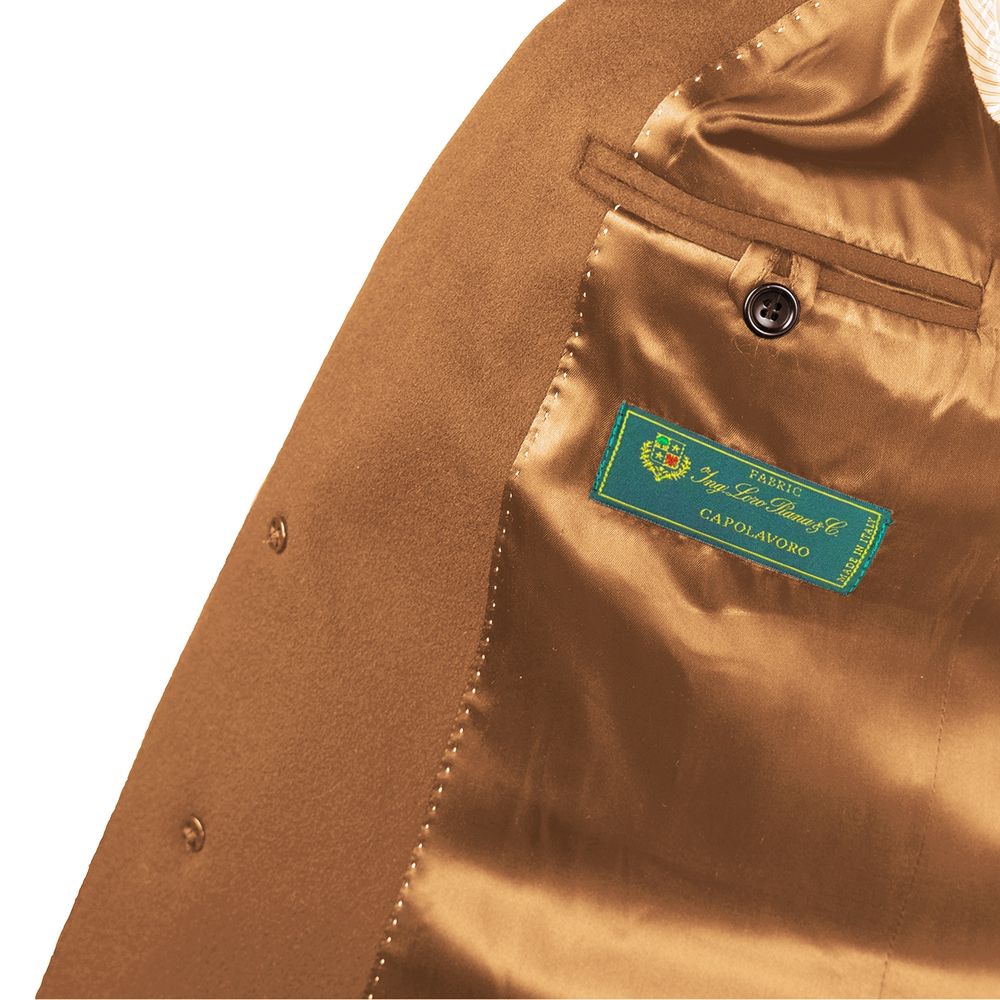 Brun uldjakke til mænd, fremstillet i Italien