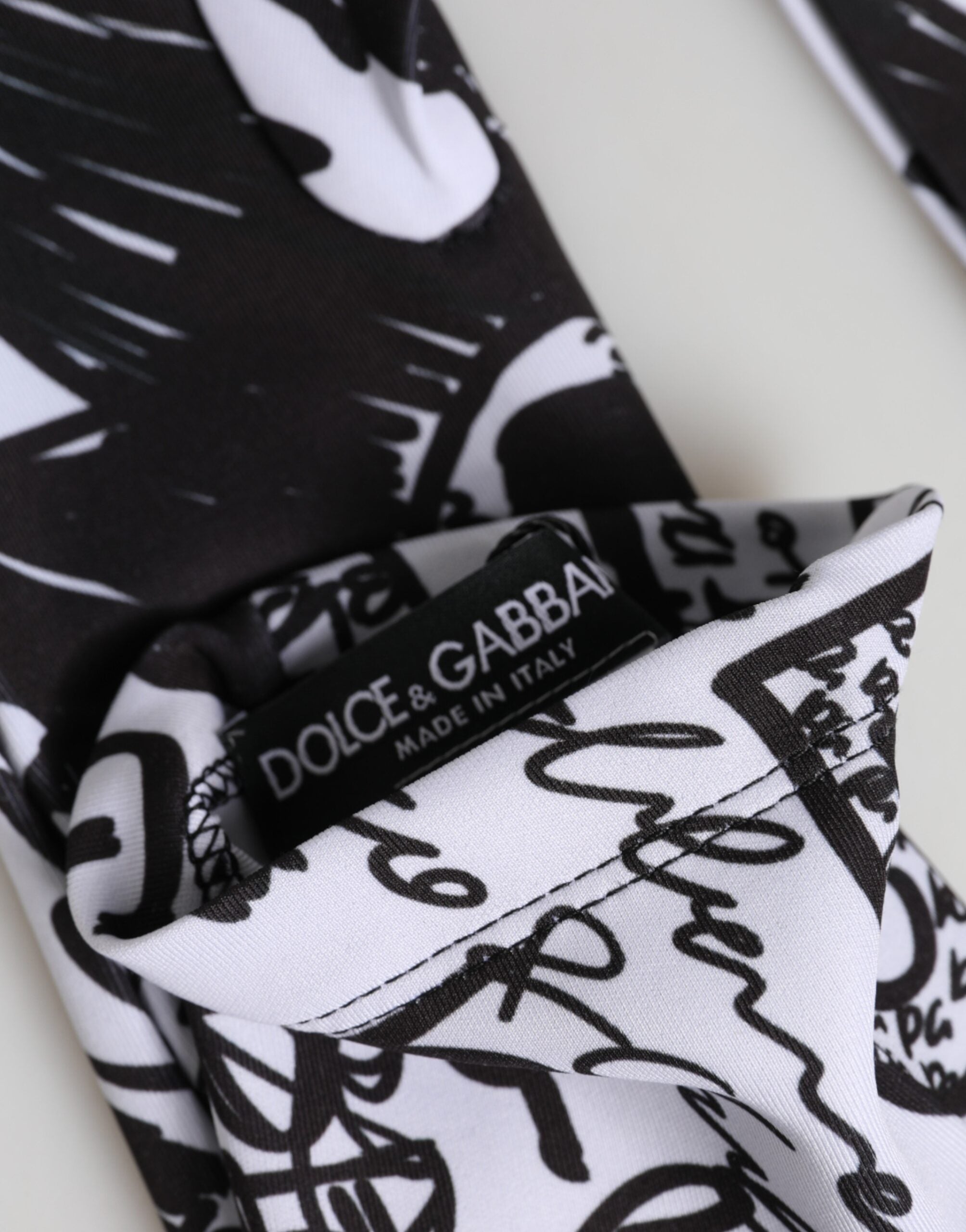 Dolce &amp; Gabbana Handsker Sorte Hvide DG Logo Albuelange Vanter