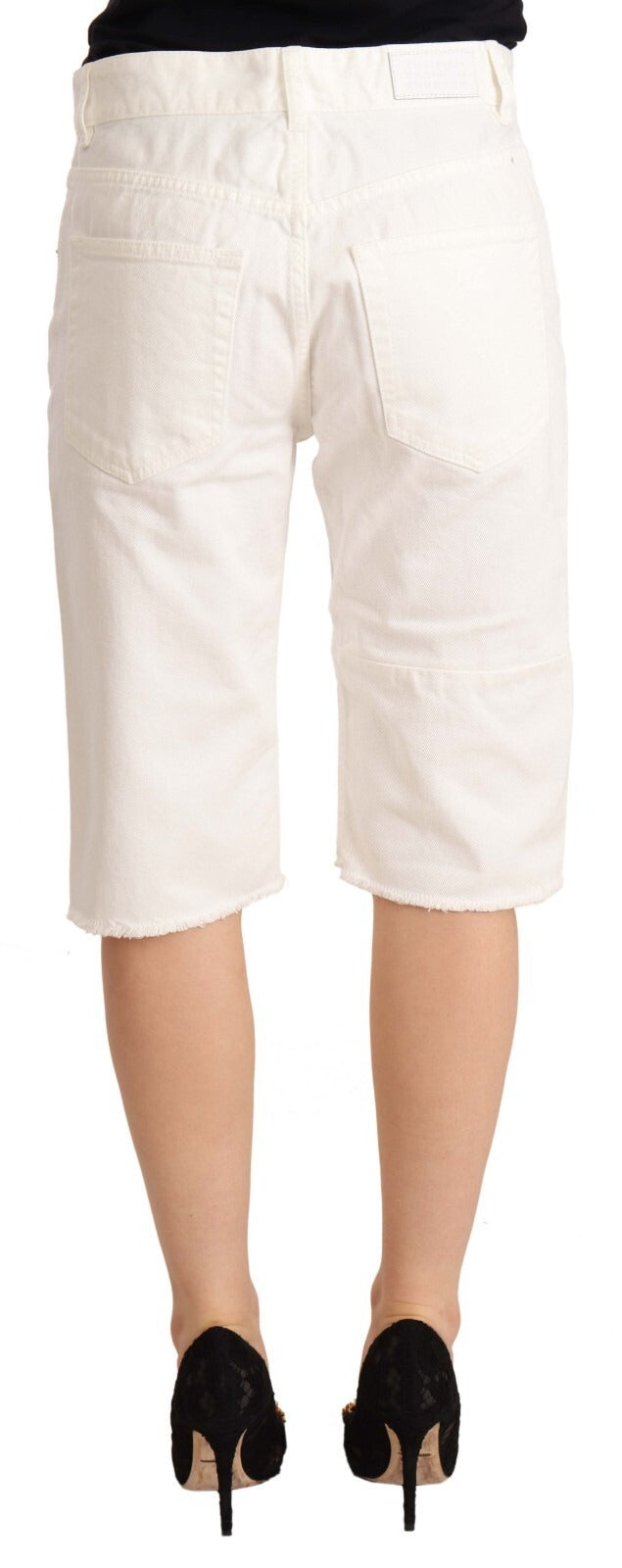 Maison Margiela Hvide Mellemhøj Talje Knælange Bermudashorts