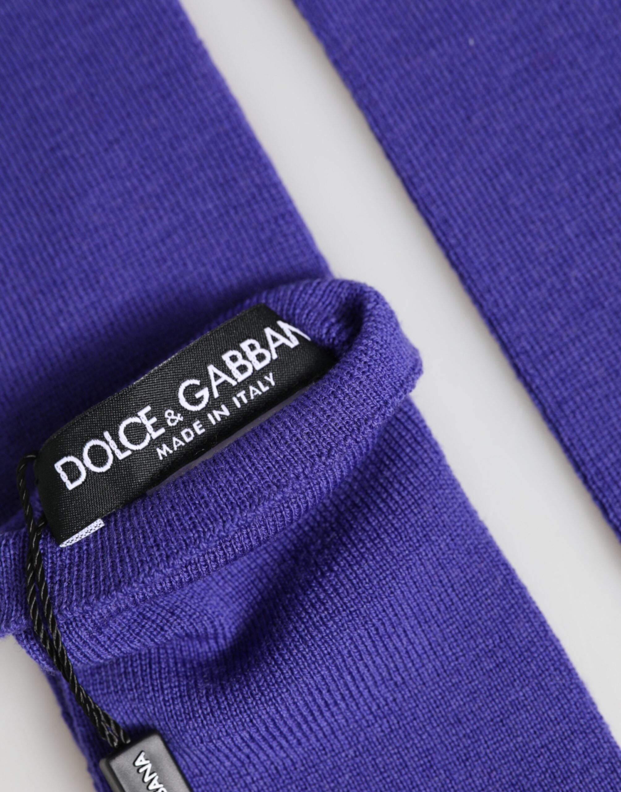 Dolce &amp; Gabbana Violet Uld Fingerløse Albuelange Vanter