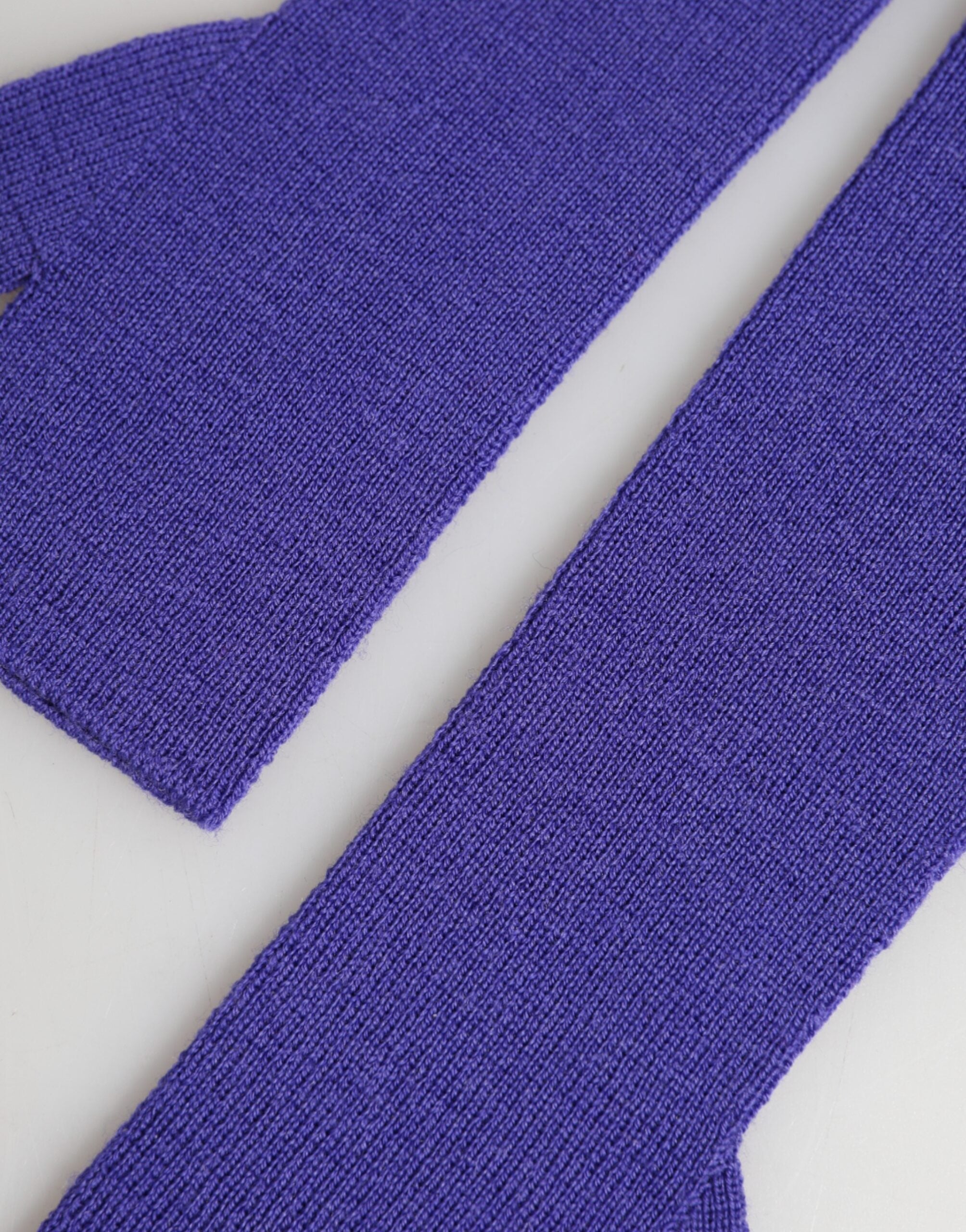 Dolce &amp; Gabbana Violet Uld Fingerløse Albuelange Vanter