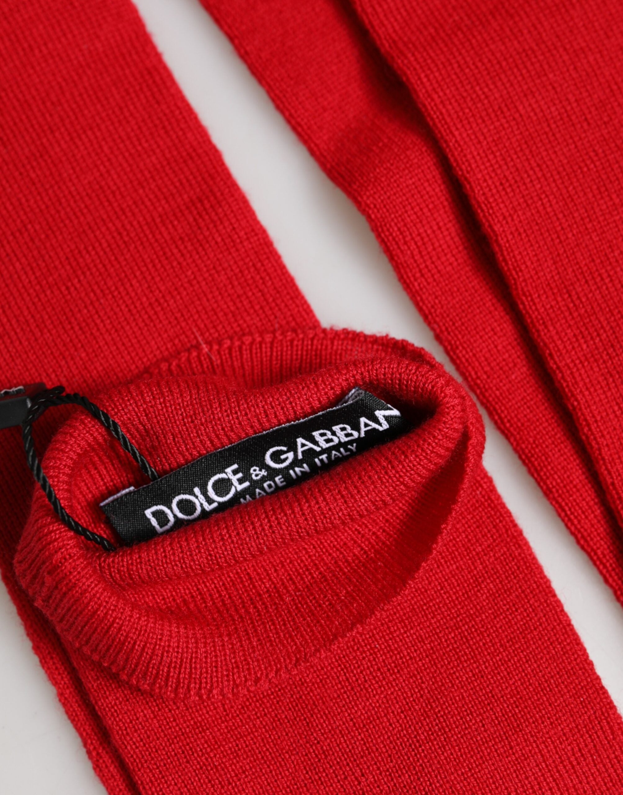 Dolce &amp; Gabbana Røde Uld Fingerløse Albuelange Vanter