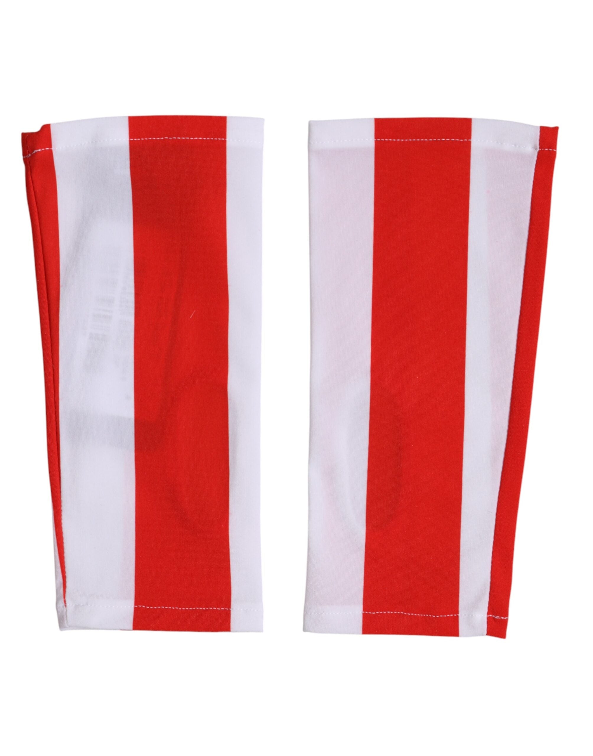 Dolce &amp; Gabbana Røde Hvide Nylon Fingerløse Håndledshandsker