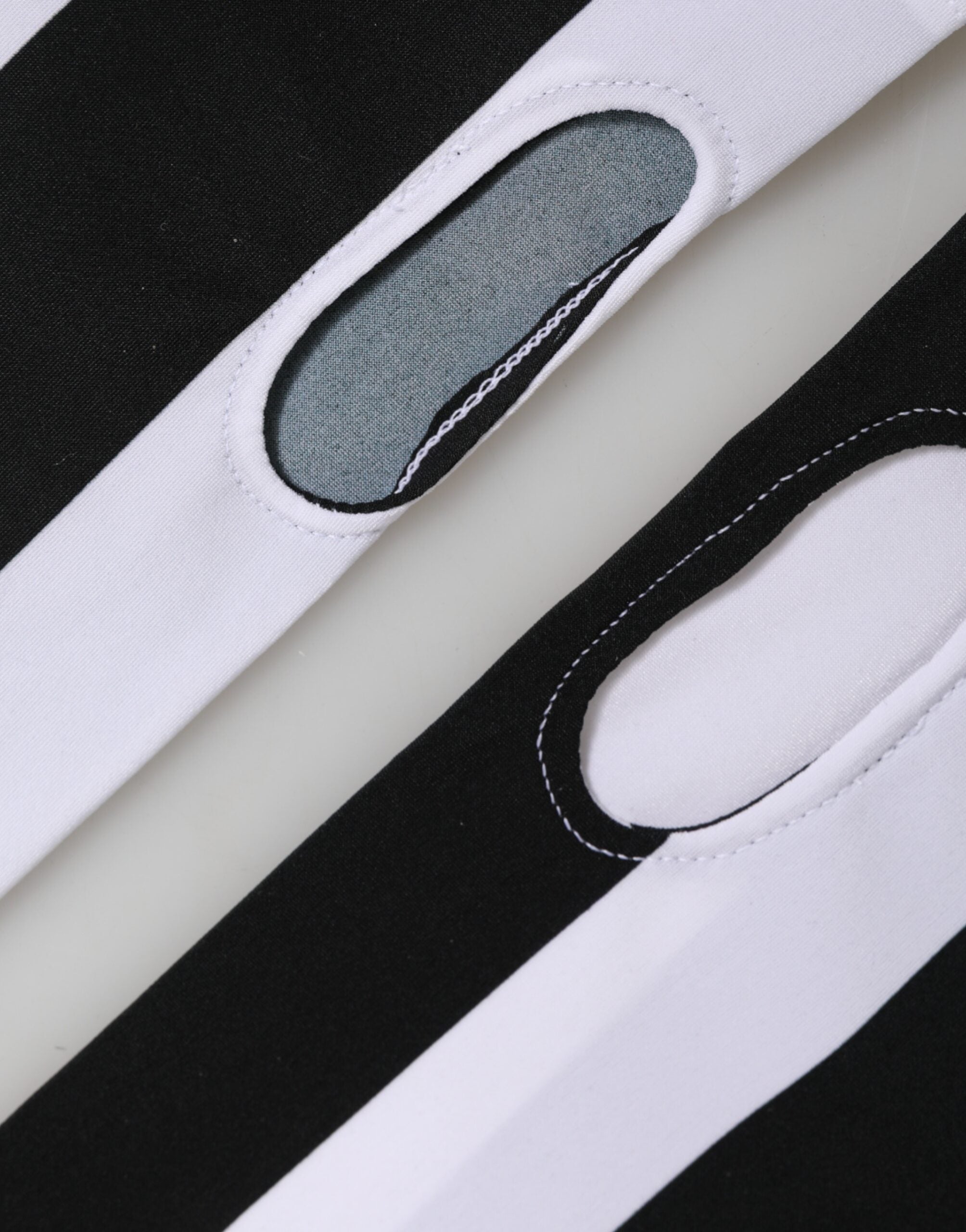 Dolce &amp; Gabbana Sorte Hvide Nylon Fingerløse Håndledshandsker