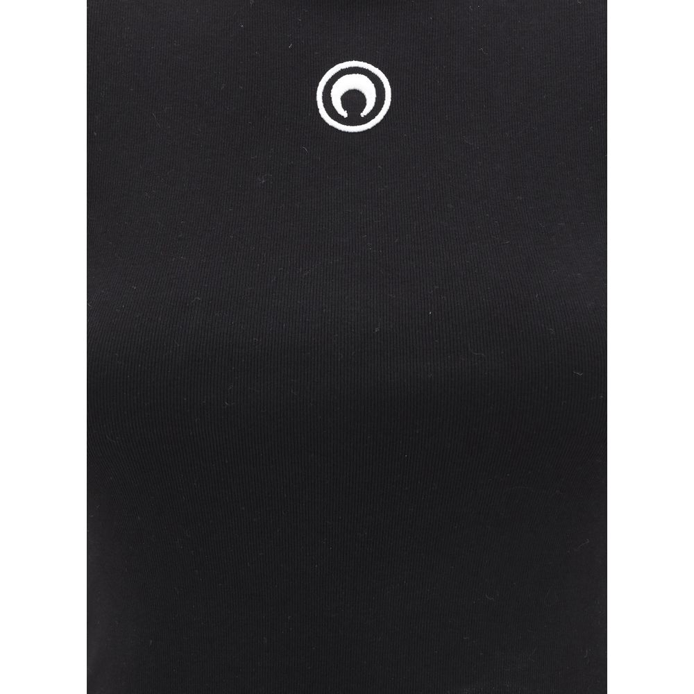 Marine Serre Sort Bomulds T-shirt