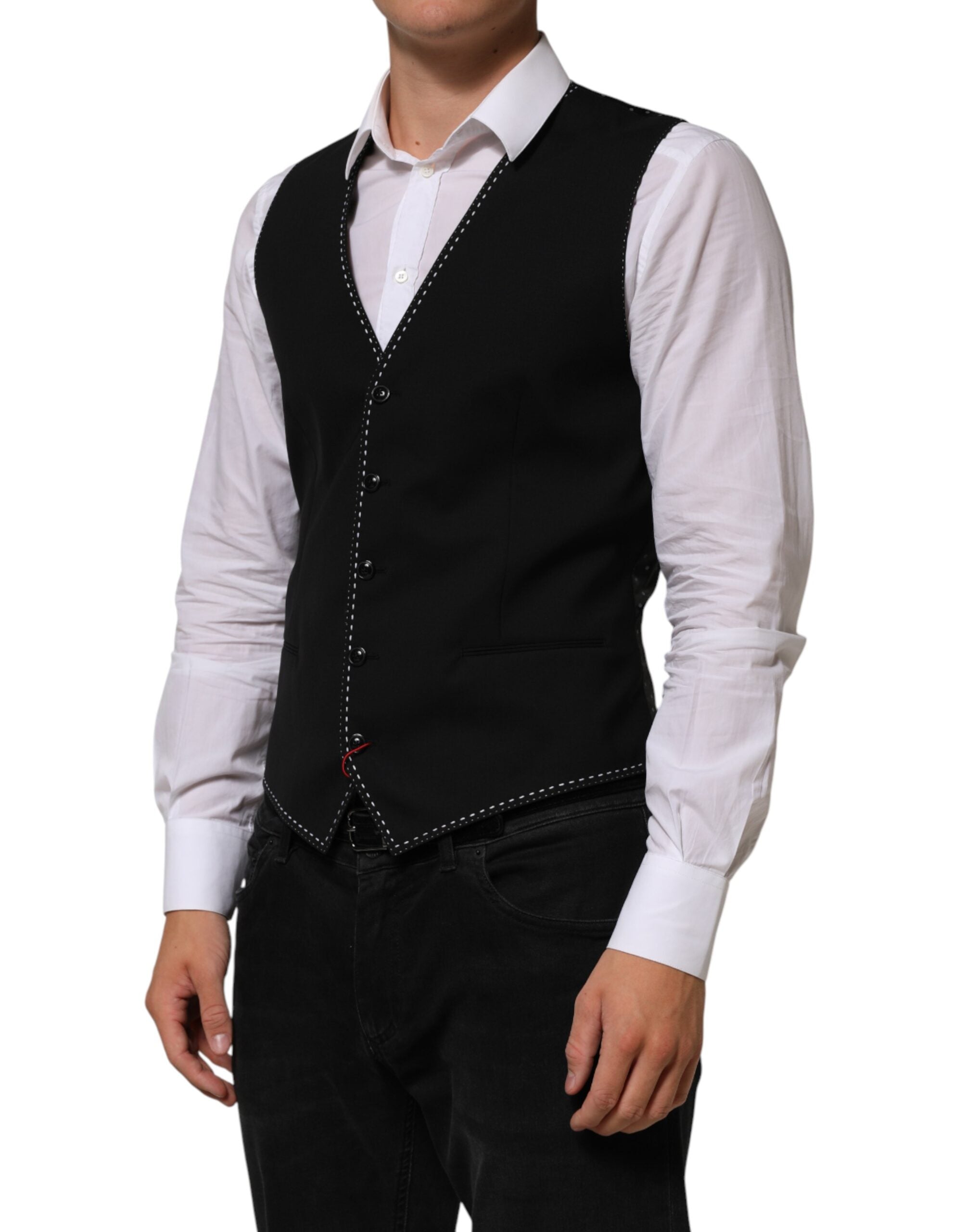 Dolce &amp; Gabbana Sort Uldkjole Formel Herrevest