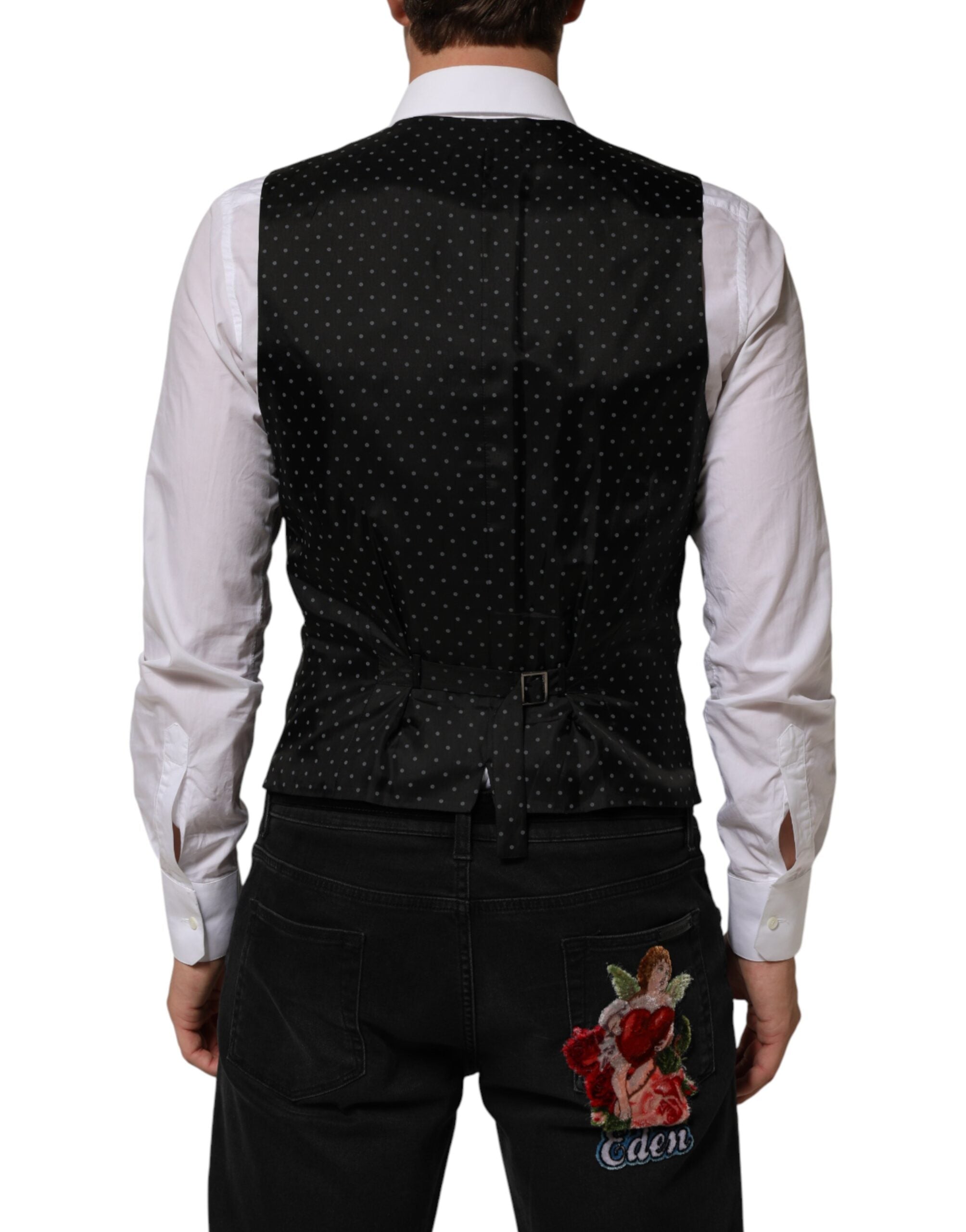 Dolce &amp; Gabbana Sort Uldkjole Formel Herrevest