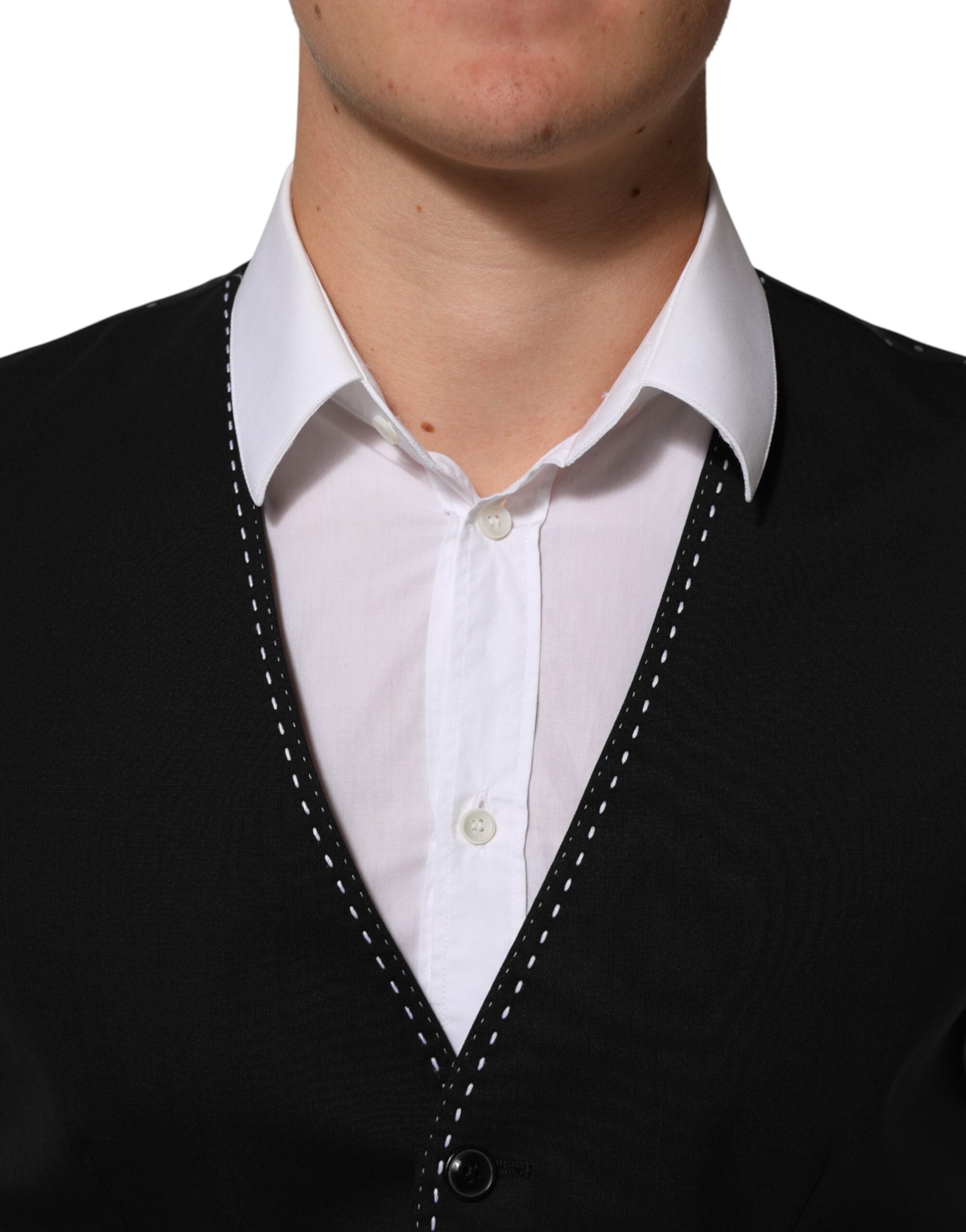 Dolce &amp; Gabbana Sort Uldkjole Formel Herrevest
