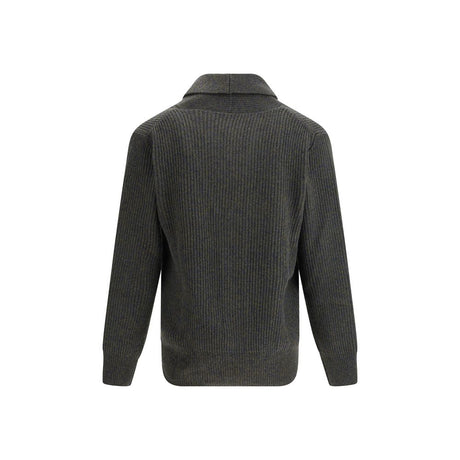 Brooksfield Grøn Fleece Uldcardigan