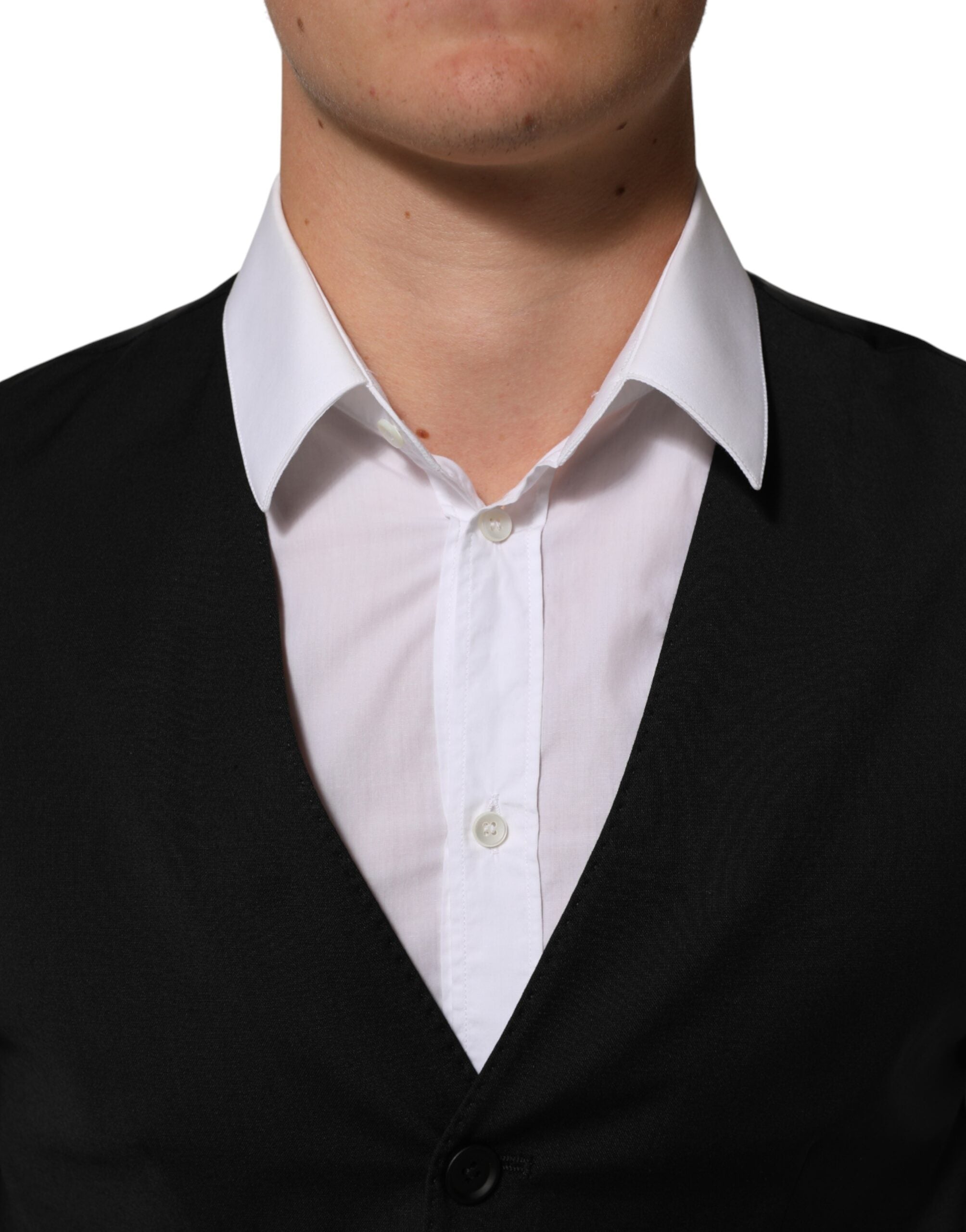 Dolce &amp; Gabbana Sort Polyester Kjole Formel Vest