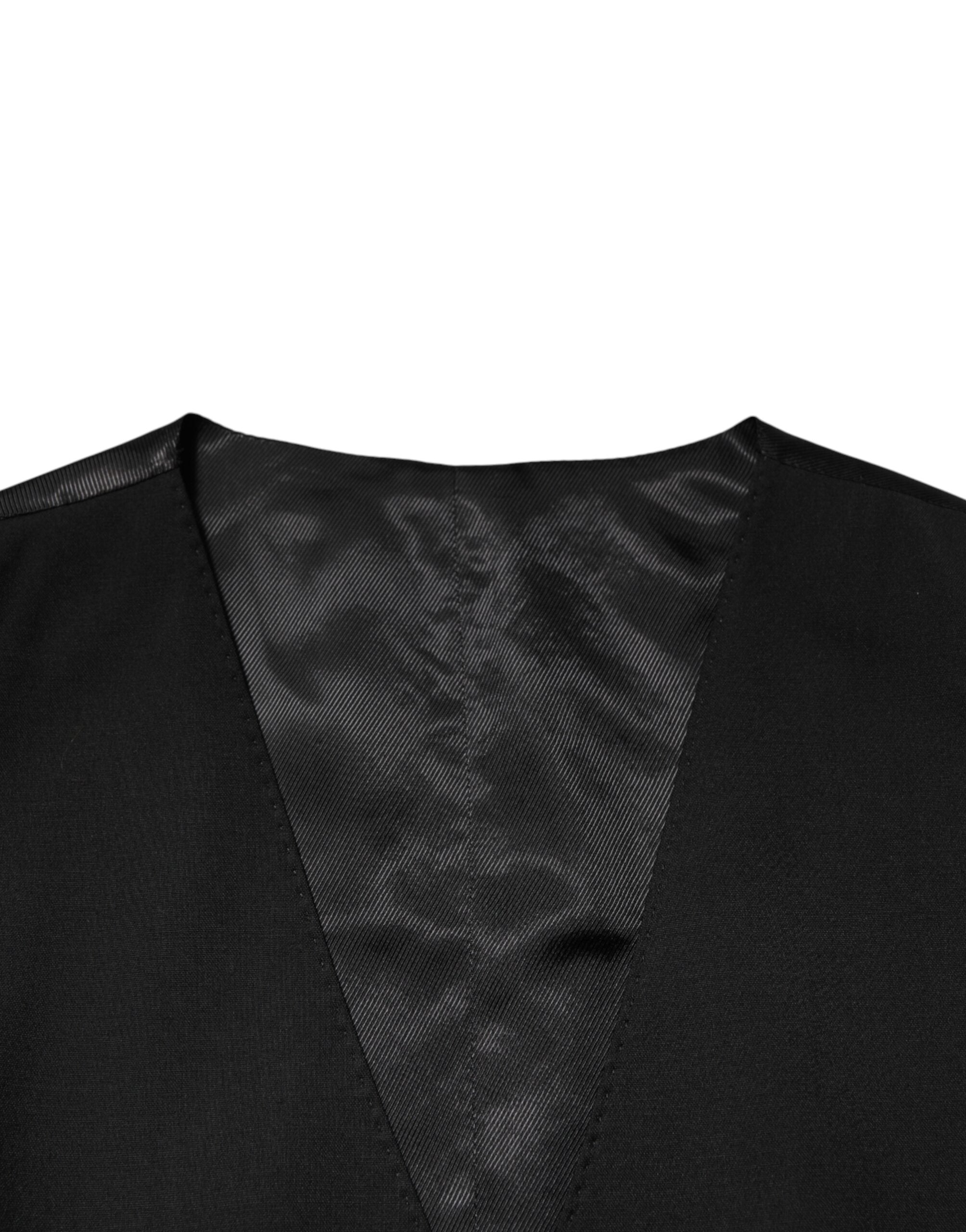 Dolce &amp; Gabbana Sort Polyester Kjole Formel Vest
