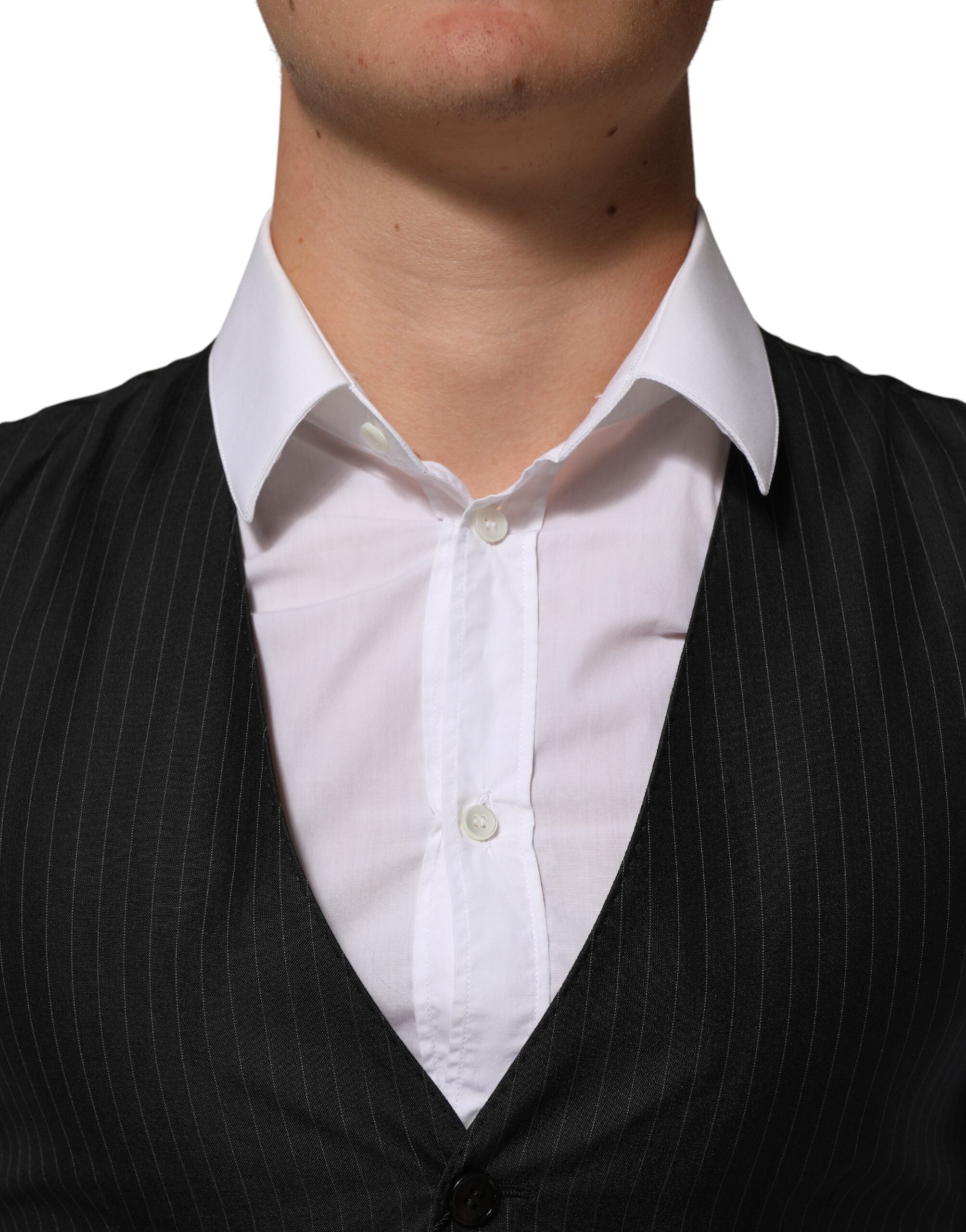 Dolce &amp; Gabbana Sort Uld Herre Kjole Formel Vest